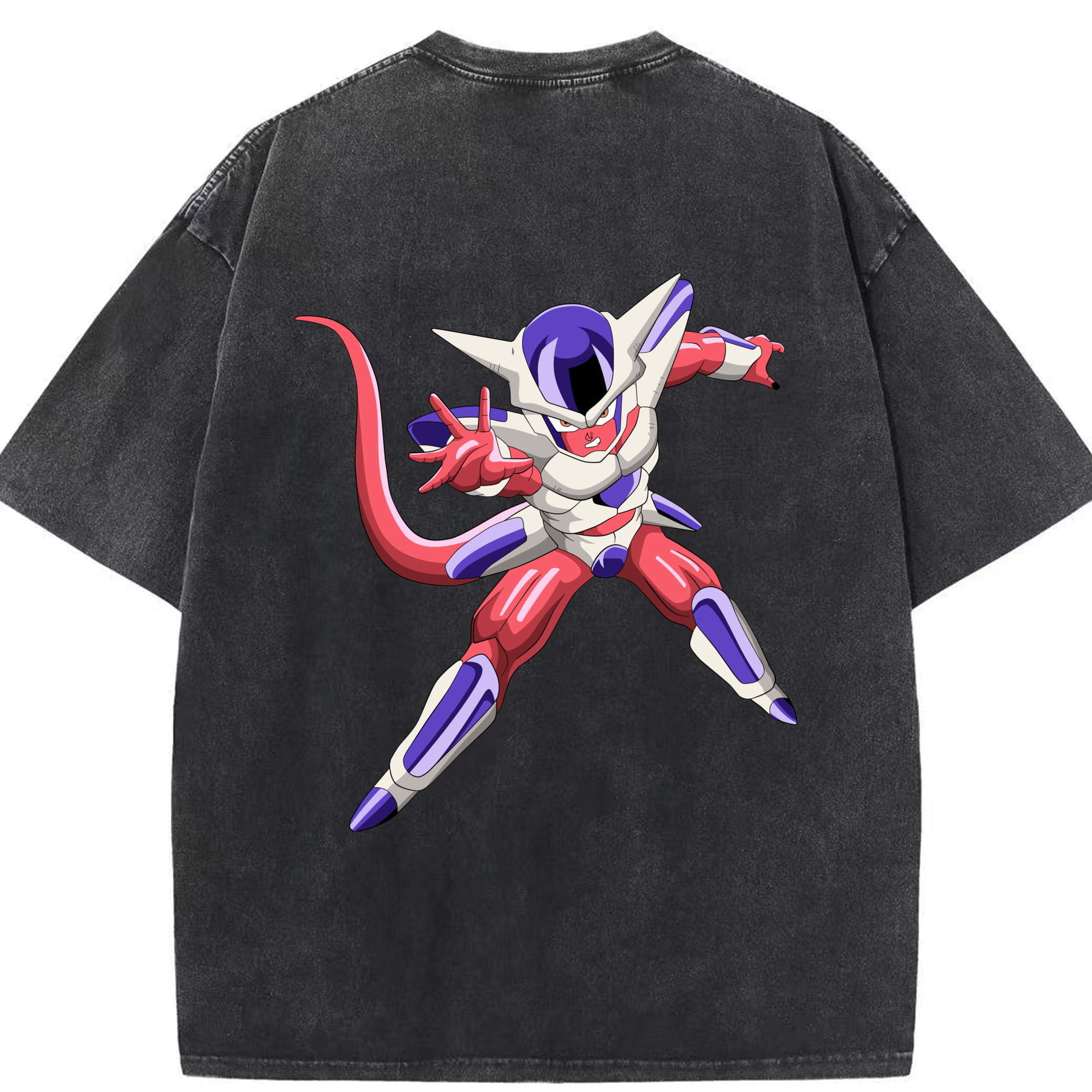 （画像用） ドラゴンボール フリーザ DRAGON BALL Frieza 綿100% ヴィンテージ風 半袖Tシャツ（背面プリント）