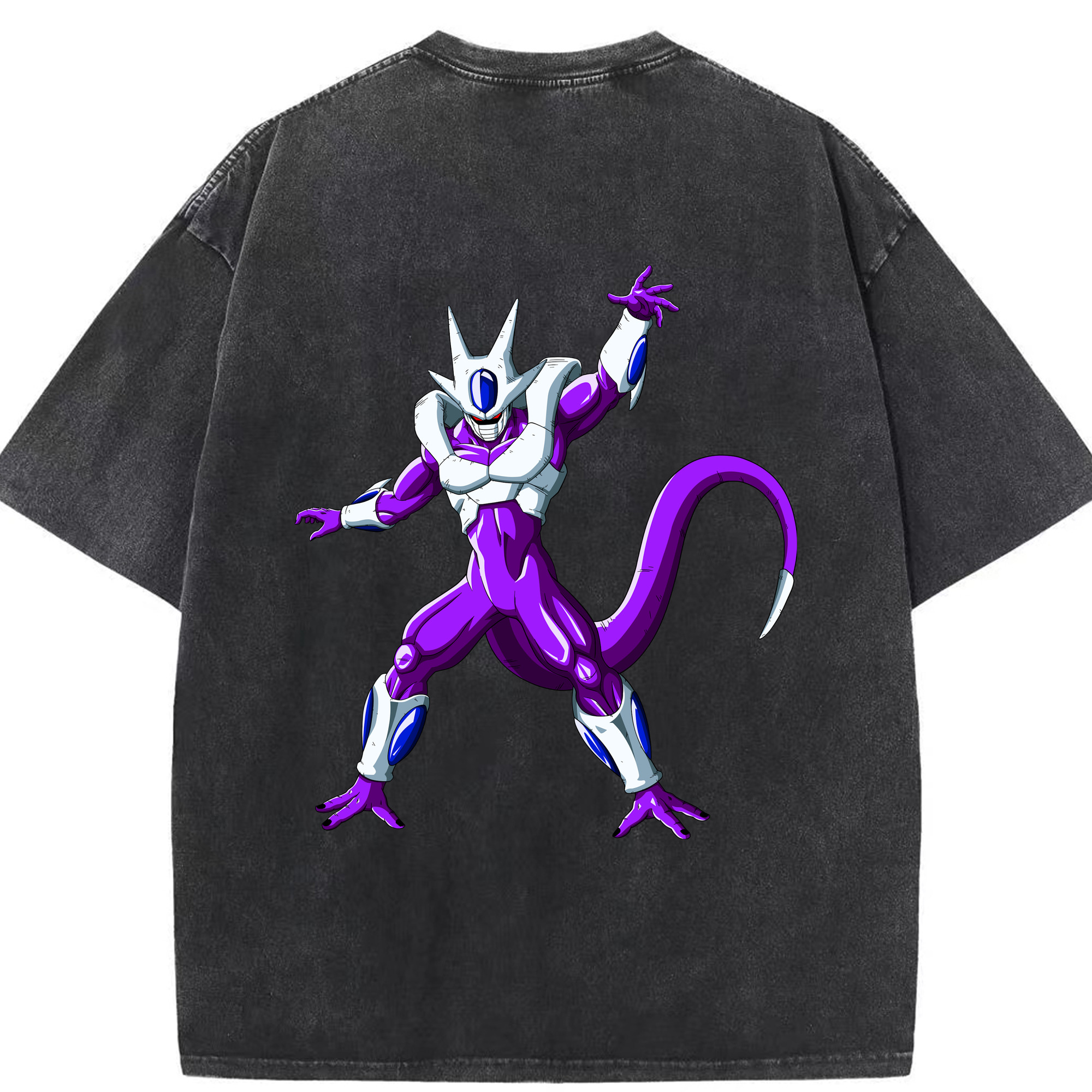 （画像用） ドラゴンボール クウラ DRAGON BALL Cooler Coora 綿100% ヴィンテージ風 半袖Tシャツ（背面プリント）