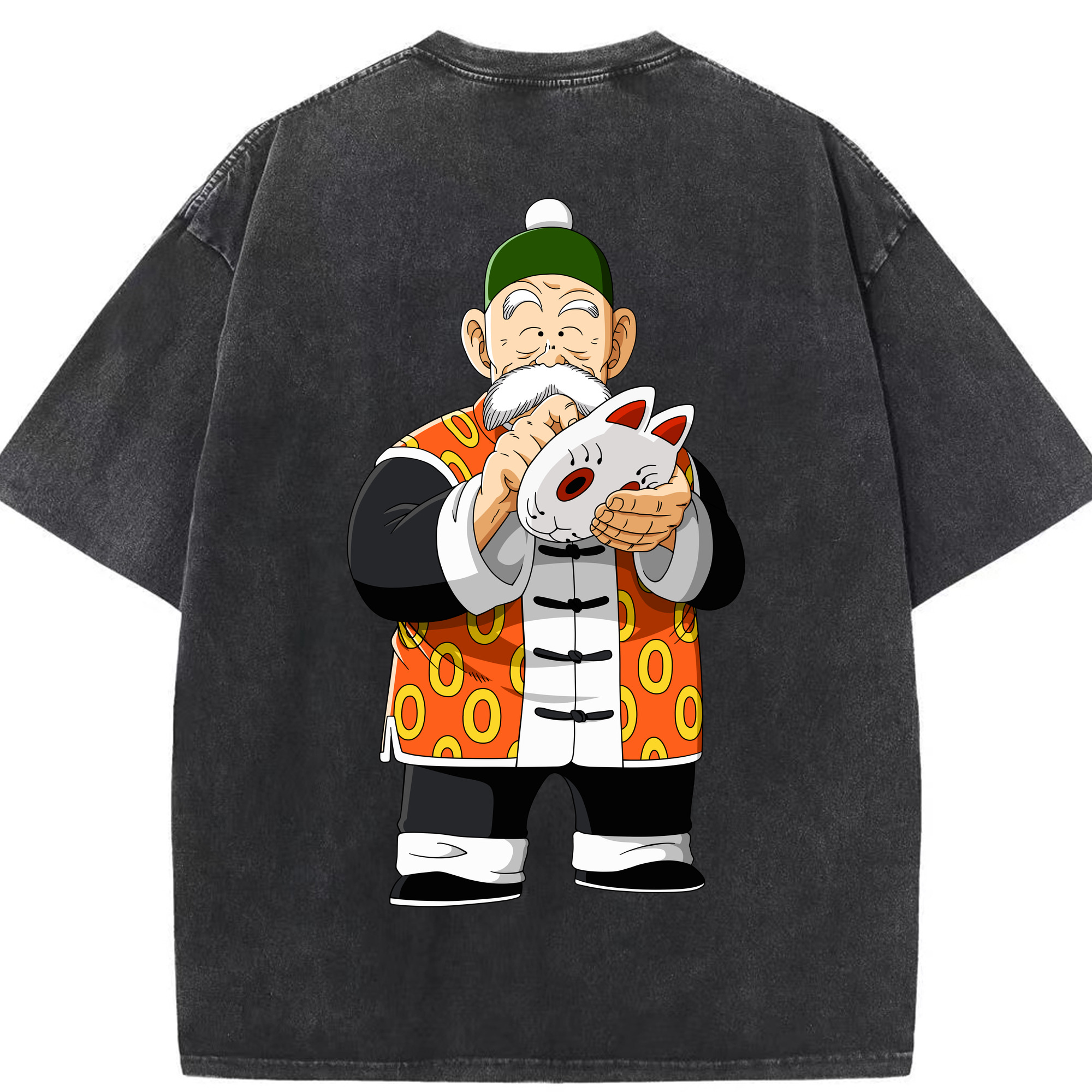 （画像用） ドラゴンボール 亀仙人（かめせんにん） DRAGON BALL Master Roshi Kame Sennin 綿100% ヴィンテージ風 半袖Tシャツ（背面プリント）