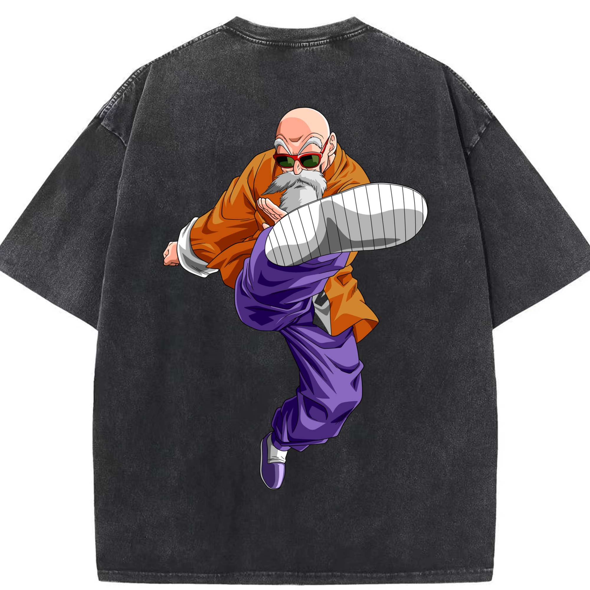 （画像用） ドラゴンボール 亀仙人（かめせんにん） DRAGON BALL Master Roshi Kame Sennin 綿100% ヴィンテージ風 半袖Tシャツ（背面プリント）