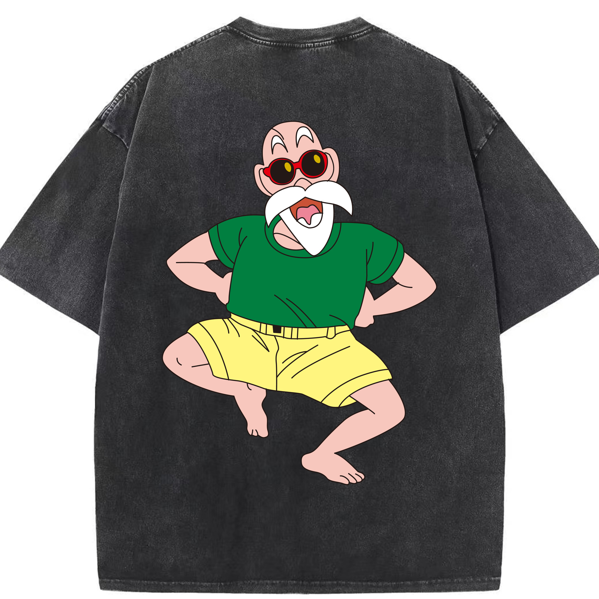 （画像用） ドラゴンボール 亀仙人（かめせんにん） DRAGON BALL Master Roshi Kame Sennin 綿100% ヴィンテージ風 半袖Tシャツ（背面プリント）
