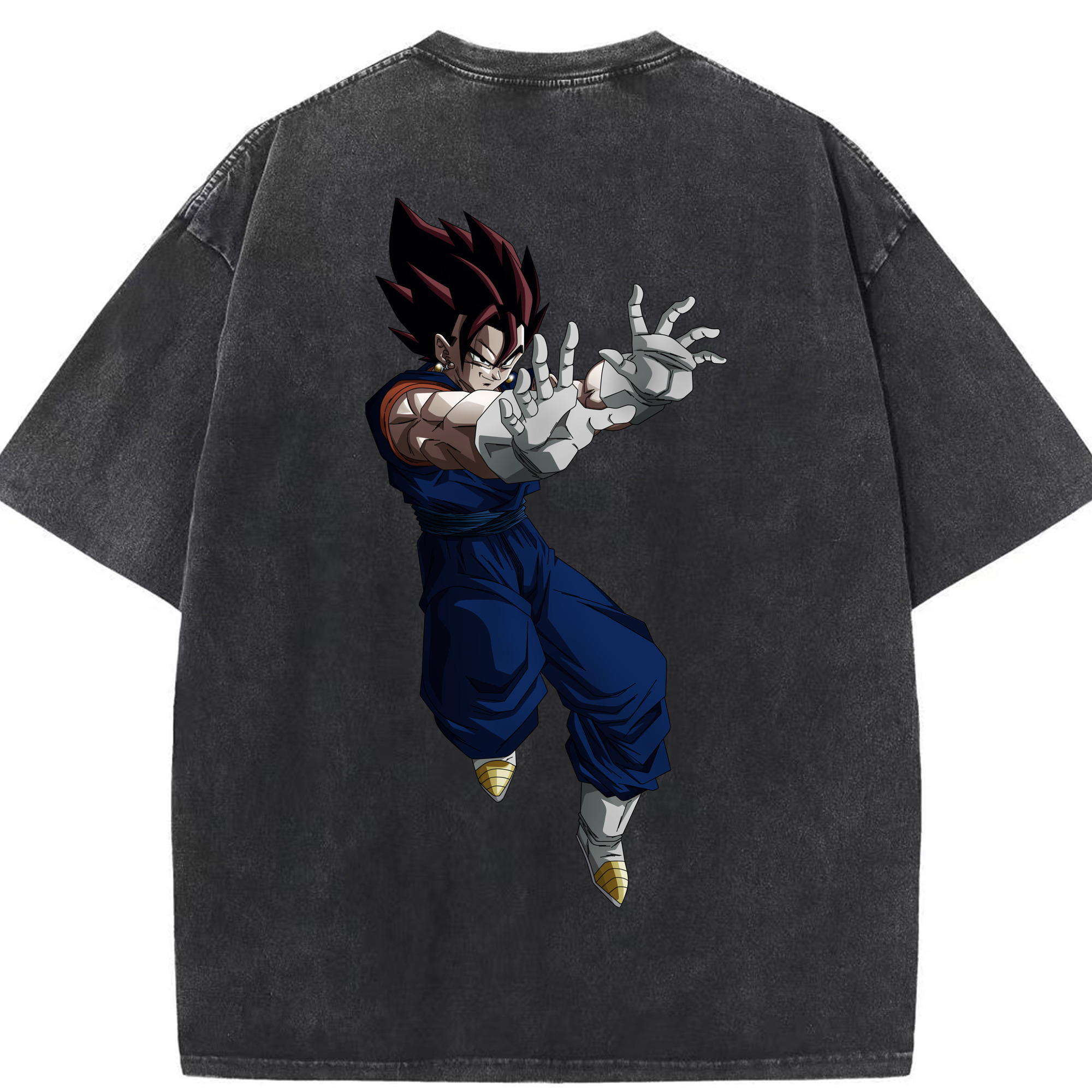 （画像用） ドラゴンボール ベジット DRAGON BALL Vegetto 綿100% ヴィンテージ風 半袖Tシャツ（背面プリント）