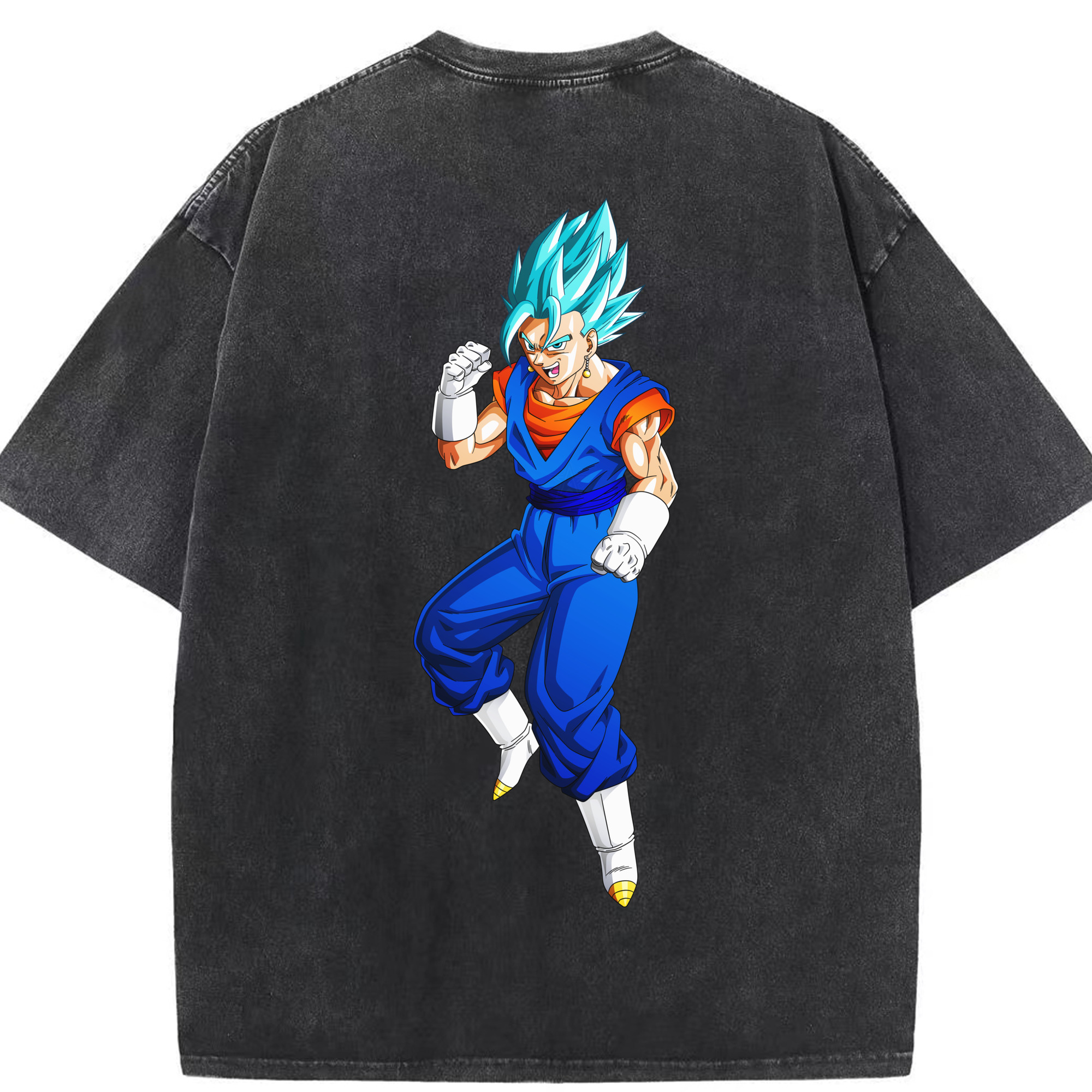 （画像用） ドラゴンボール ベジット DRAGON BALL Vegetto 綿100% ヴィンテージ風 半袖Tシャツ（背面プリント）