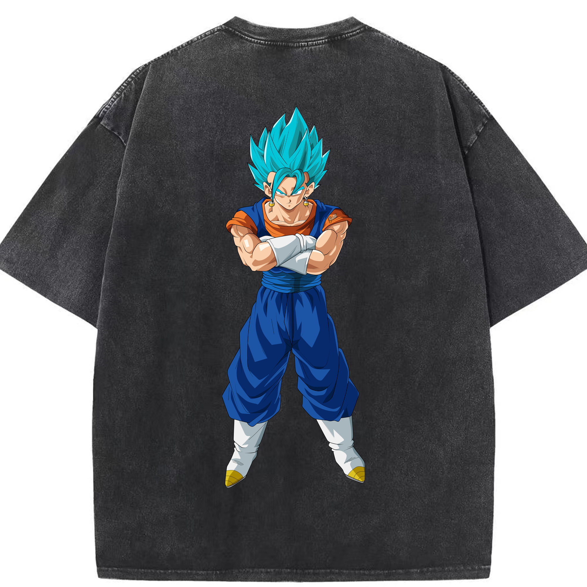 （画像用） ドラゴンボール ベジット DRAGON BALL Vegetto 綿100% ヴィンテージ風 半袖Tシャツ（背面プリント）