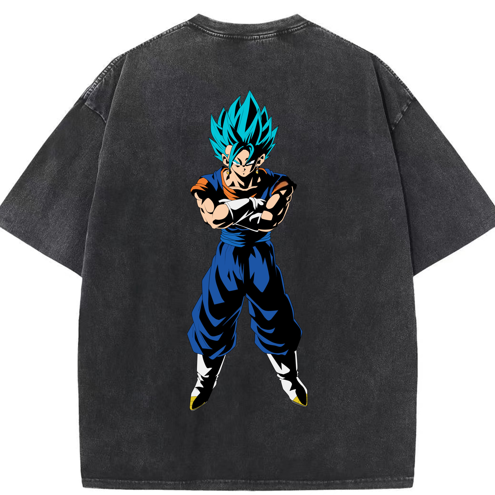 （画像用） ドラゴンボール ベジット DRAGON BALL Vegetto 綿100% ヴィンテージ風 半袖Tシャツ（背面プリント）