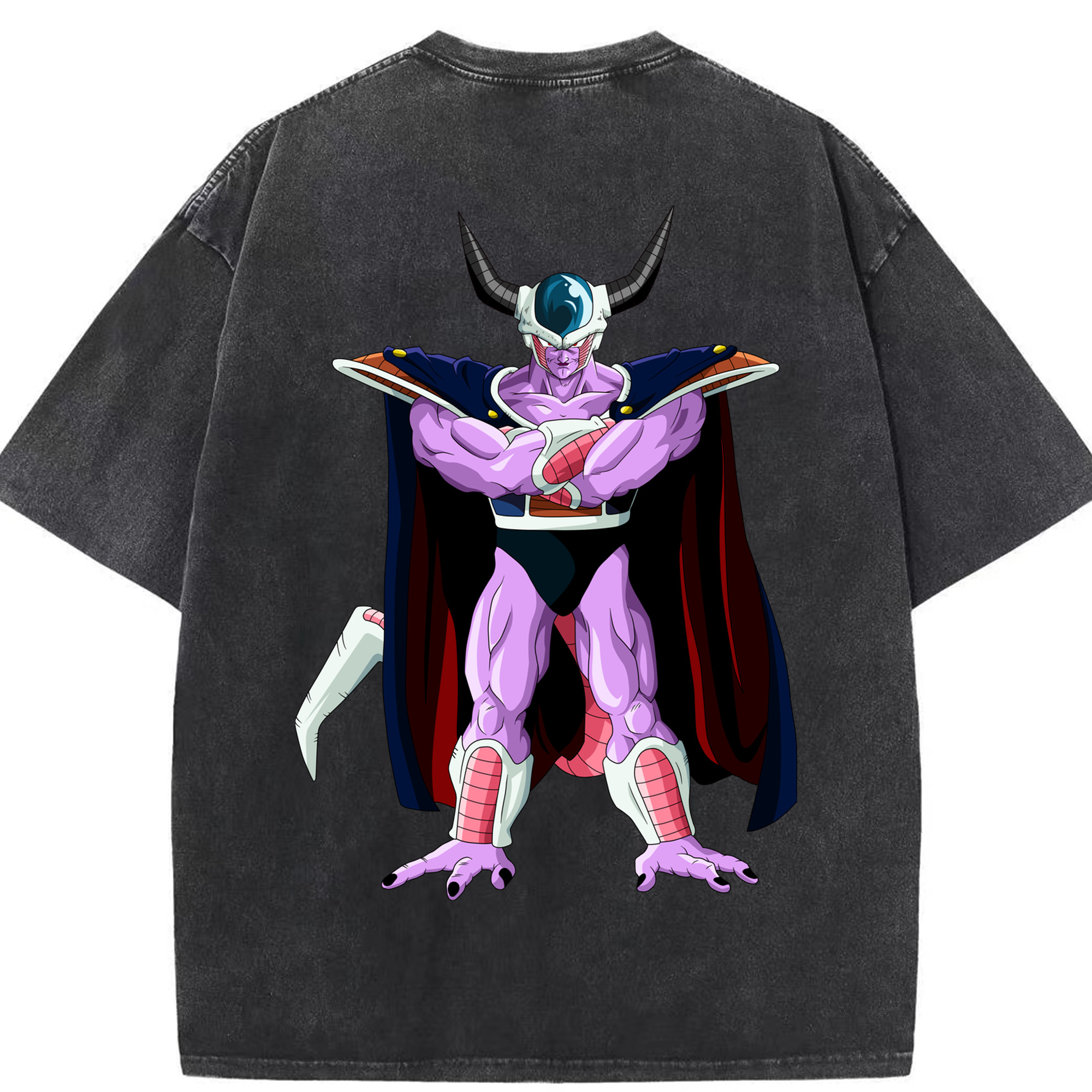 （画像用） ドラゴンボール コルド大王 DRAGON BALL King Cold 綿100% ヴィンテージ風 半袖Tシャツ（背面プリント）