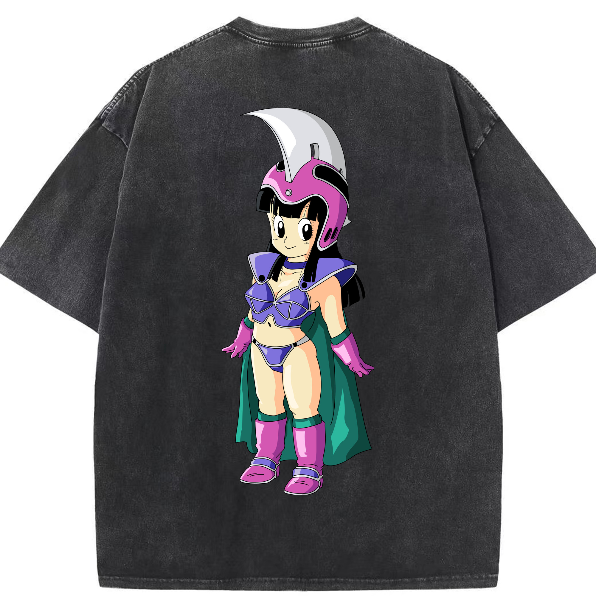 （画像用） ドラゴンボール チチ DRAGON BALL Chichi 綿100% ヴィンテージ風 半袖Tシャツ（背面プリント）