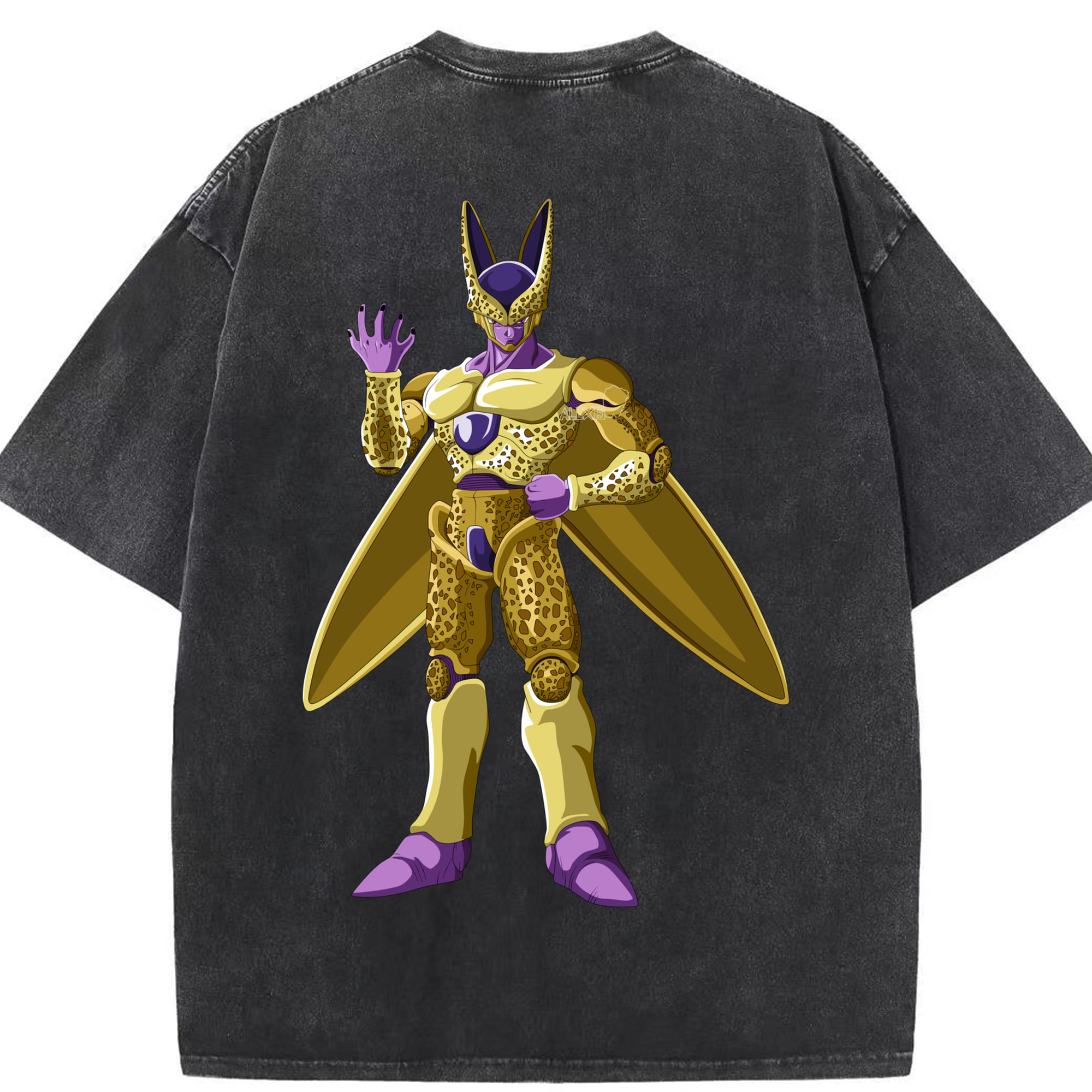 （画像用） ドラゴンボール セル DRAGON BALL Cell 綿100% ヴィンテージ風 半袖Tシャツ（背面プリント）