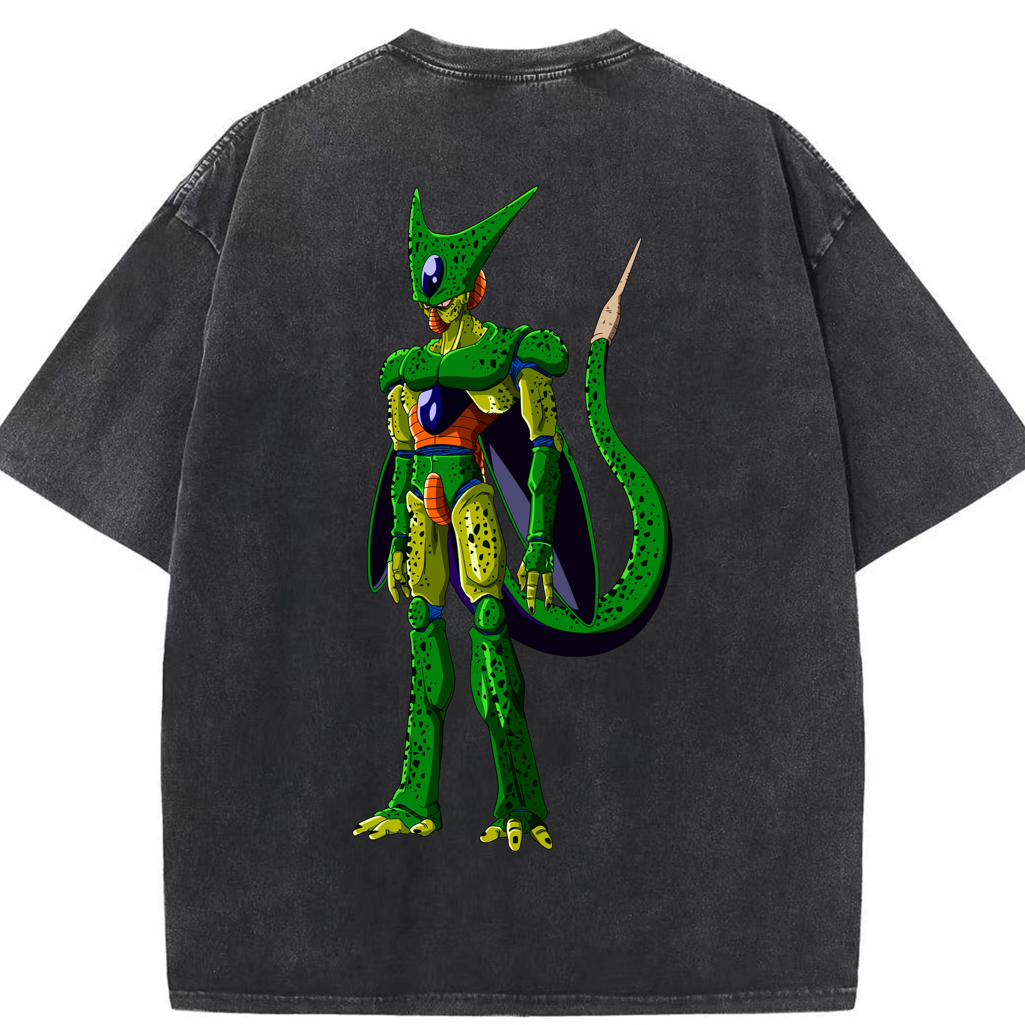 （画像用） ドラゴンボール セル DRAGON BALL Cell 綿100% ヴィンテージ風 半袖Tシャツ（背面プリント）