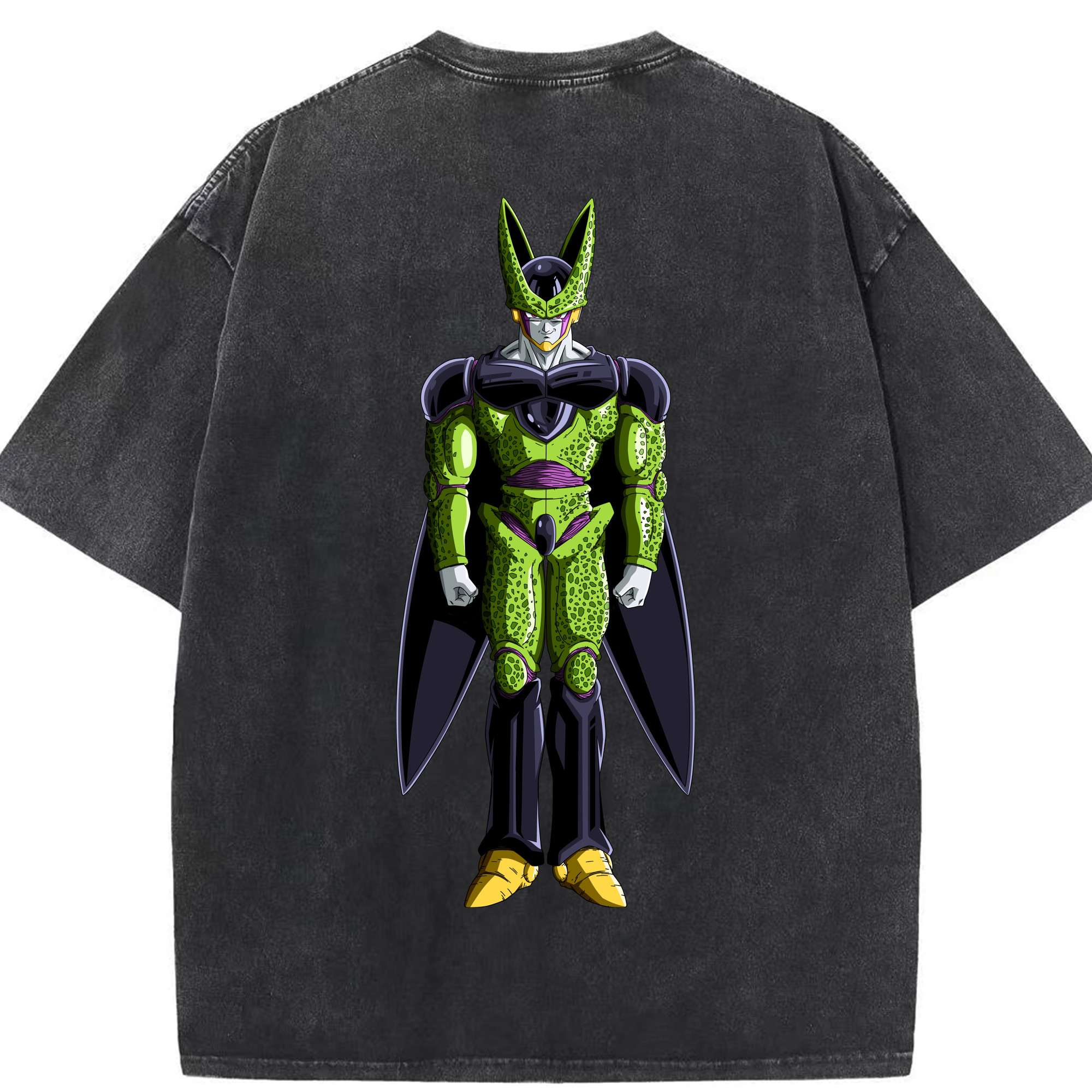 （画像用） ドラゴンボール セル DRAGON BALL Cell 綿100% ヴィンテージ風 半袖Tシャツ（背面プリント）
