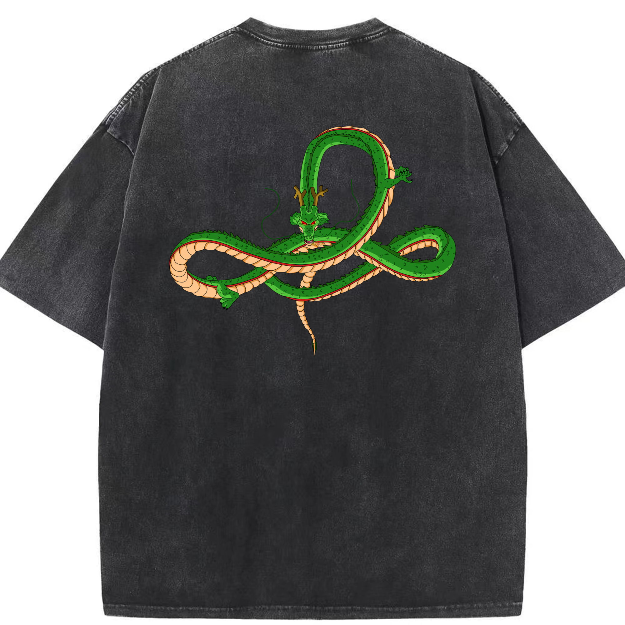 （画像用） ドラゴンボール 神龍 シェンロン DRAGON BALL Shenron 綿100% ヴィンテージ風 半袖Tシャツ（背面プリント）