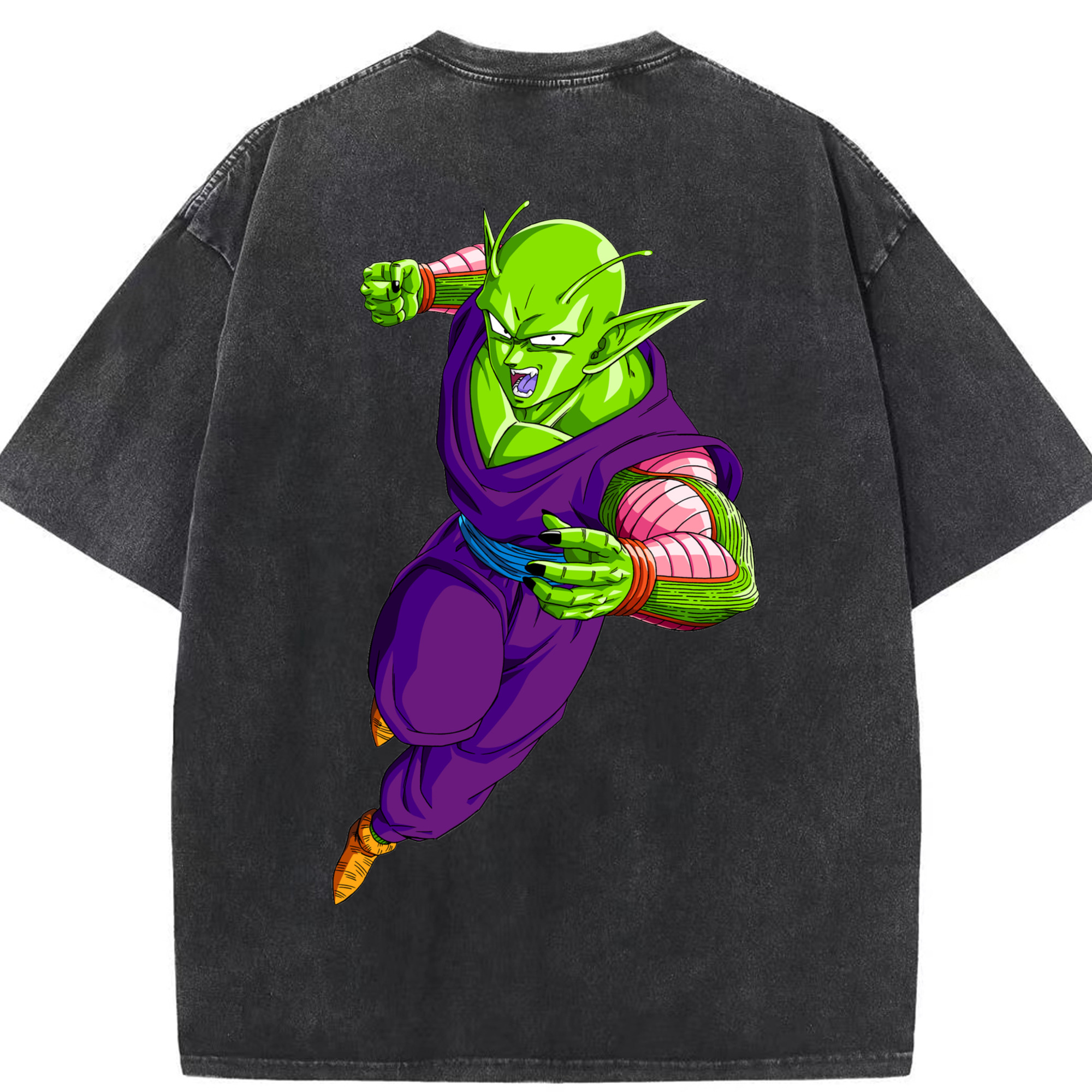 （画像用） ドラゴンボール ピッコロ DRAGON BALL Piccolo 綿100% ヴィンテージ風 半袖Tシャツ（背面プリント）