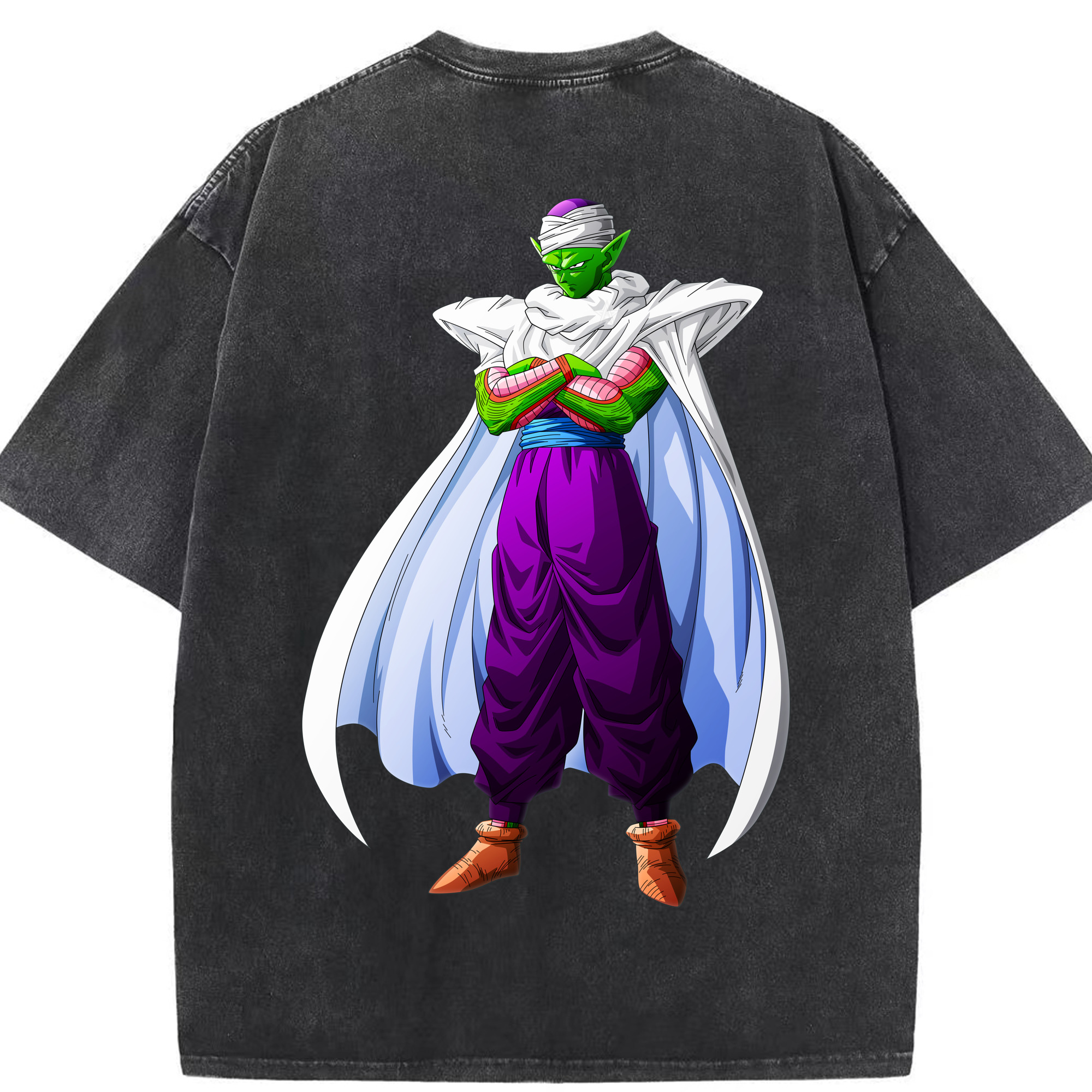 （画像用） ドラゴンボール ピッコロ DRAGON BALL Piccolo 綿100% ヴィンテージ風 半袖Tシャツ（背面プリント）