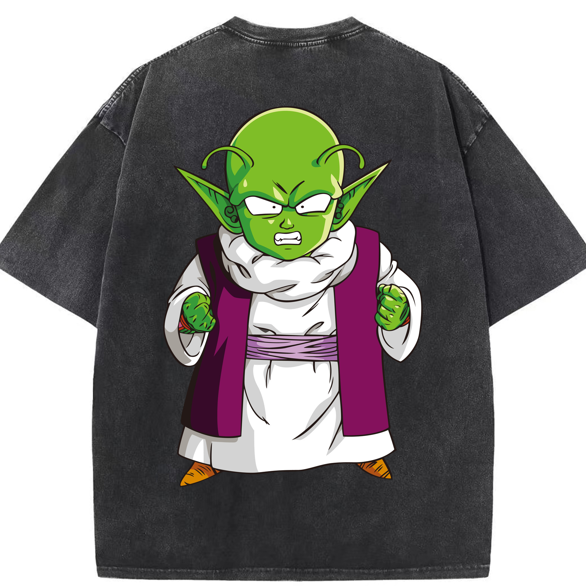 （画像用） ドラゴンボール ピッコロ DRAGON BALL Piccolo 綿100% ヴィンテージ風 半袖Tシャツ（背面プリント）