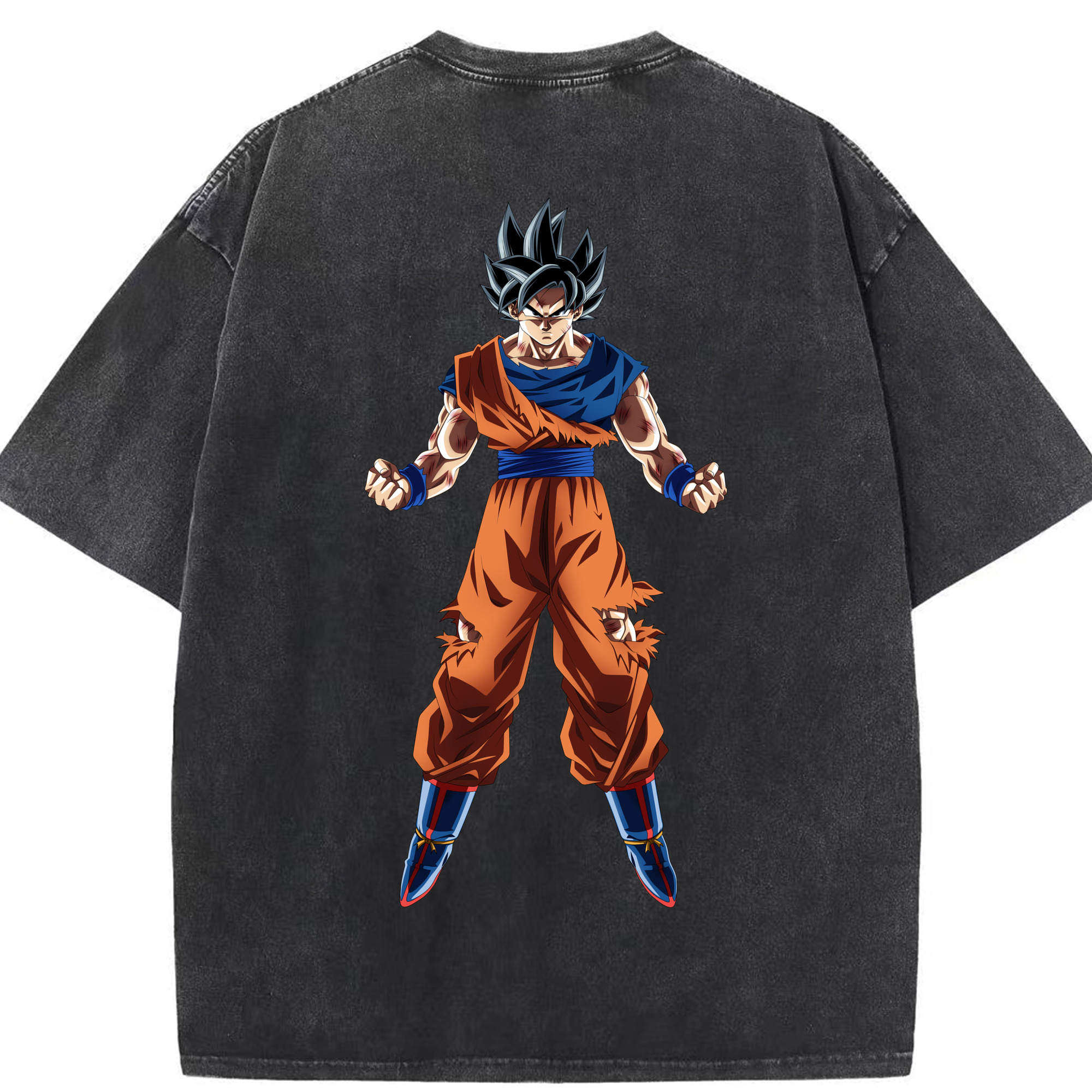 （画像用） ドラゴンボール 孫悟空（そん ごくう）Son Goku カカロット DRAGON BALL Kakarotto 綿100% ヴィンテージ風 半袖Tシャツ（背面プリント）