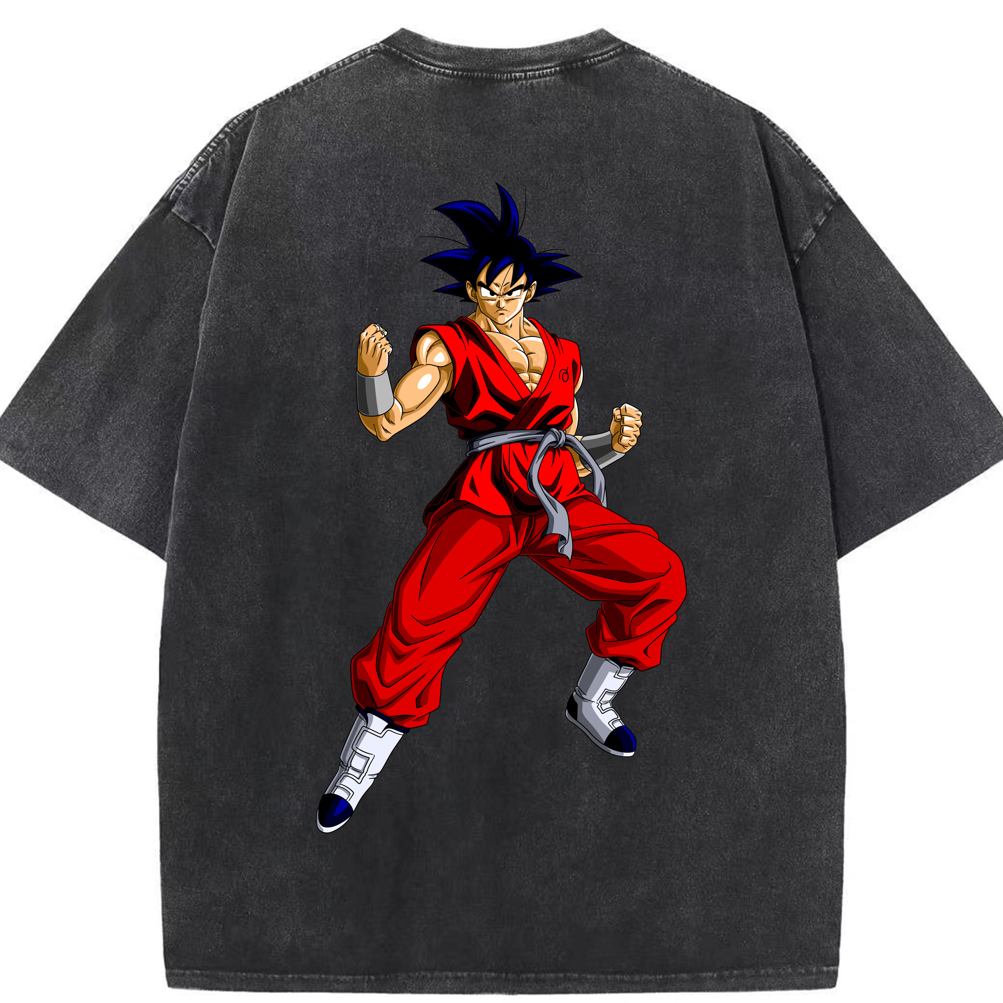 （画像用） ドラゴンボール 孫悟空（そん ごくう）Son Goku カカロット DRAGON BALL Kakarotto 綿100% ヴィンテージ風 半袖Tシャツ（背面プリント）