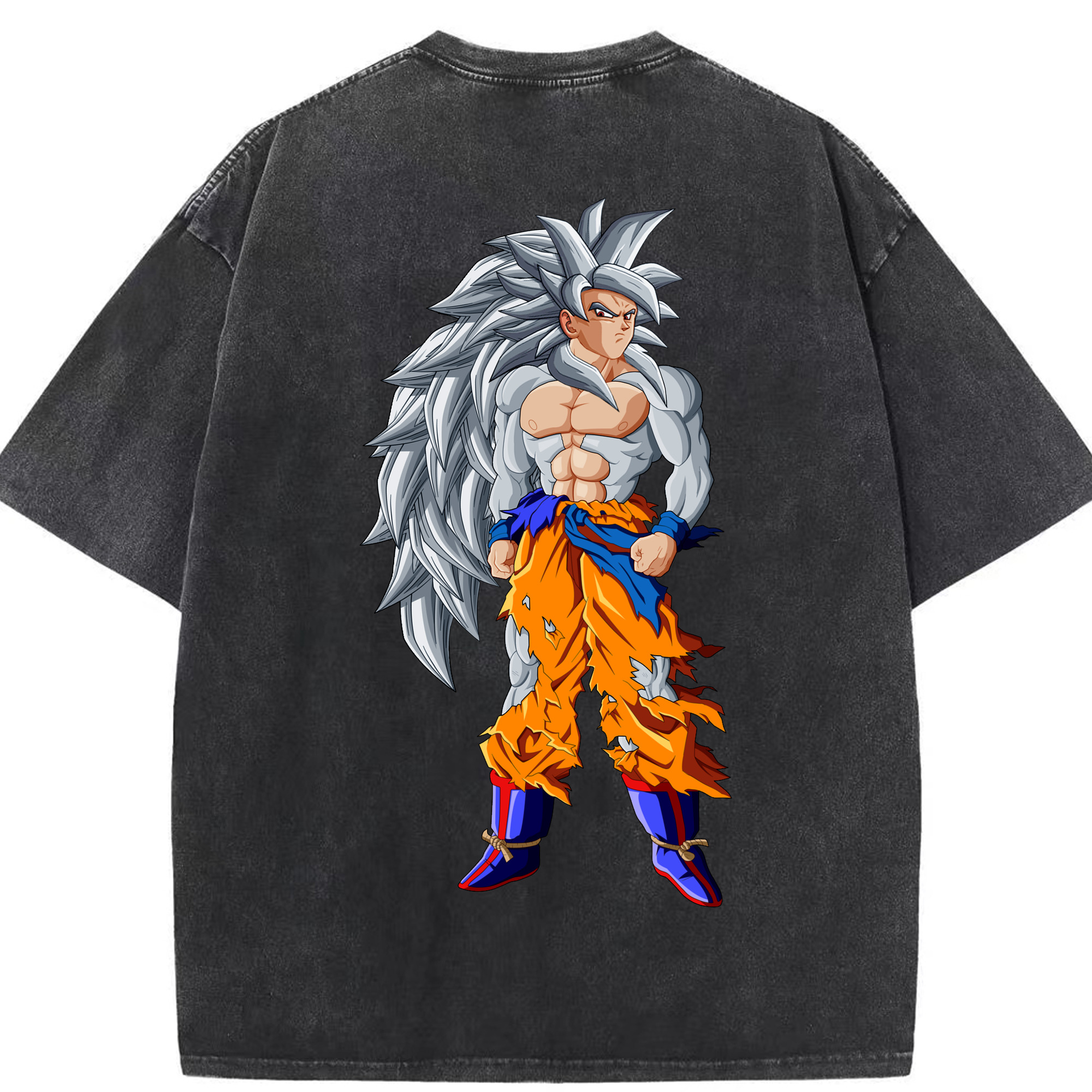 （画像用） ドラゴンボール 孫悟空（そん ごくう）Son Goku カカロット DRAGON BALL Kakarotto 綿100% ヴィンテージ風 半袖Tシャツ（背面プリント）
