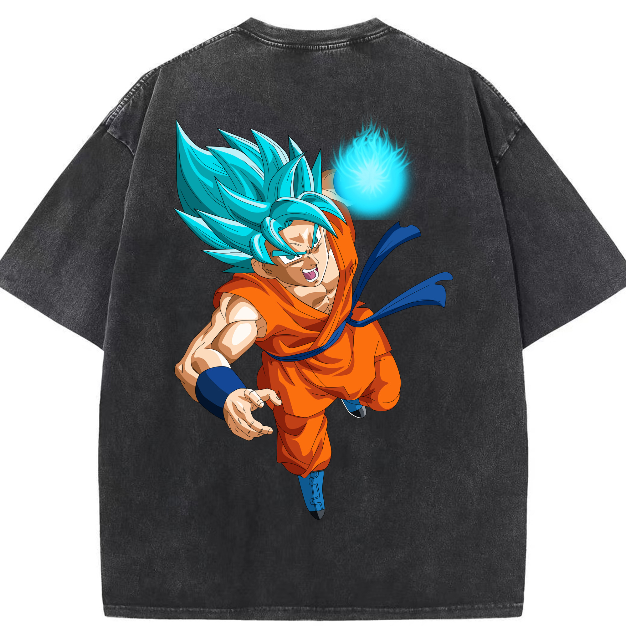 （画像用） ドラゴンボール 孫悟空（そん ごくう）Son Goku カカロット DRAGON BALL Kakarotto 綿100% ヴィンテージ風 半袖Tシャツ（背面プリント）