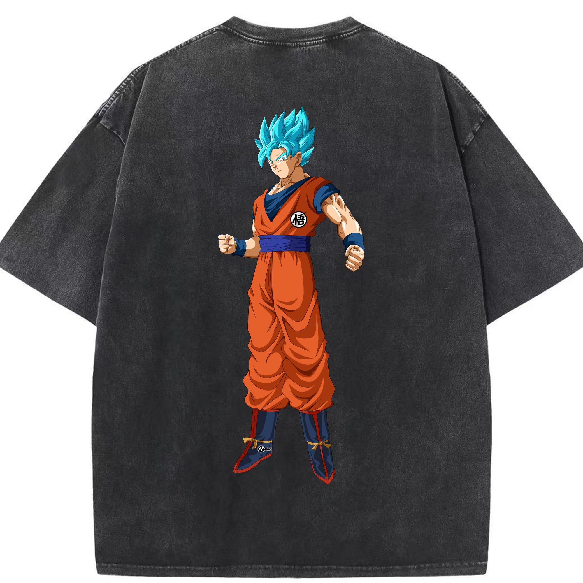 （画像用） ドラゴンボール 孫悟空（そん ごくう）Son Goku カカロット DRAGON BALL Kakarotto 綿100% ヴィンテージ風 半袖Tシャツ（背面プリント）