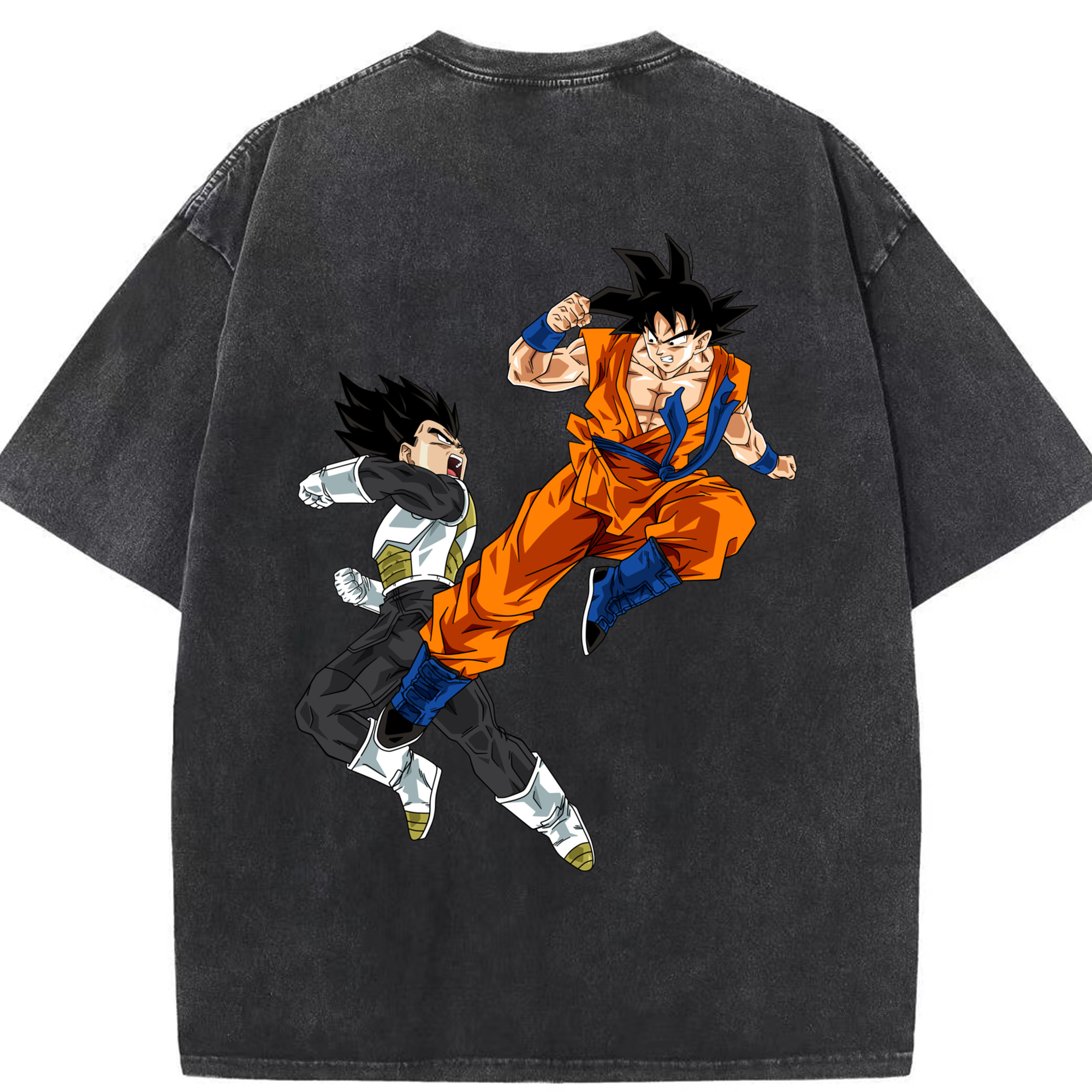 （画像用） ドラゴンボール 孫悟空（そん ごくう）Son Goku カカロット DRAGON BALL Kakarotto 綿100% ヴィンテージ風 半袖Tシャツ（背面プリント）