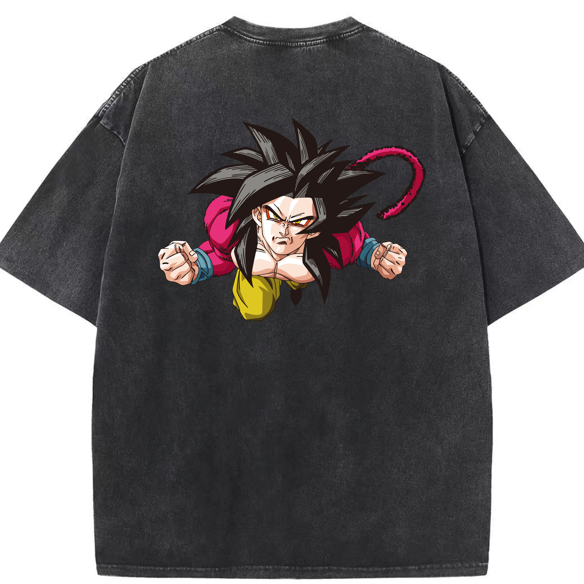 （画像用） ドラゴンボール 孫悟空（そん ごくう）Son Goku カカロット DRAGON BALL Kakarotto 綿100% ヴィンテージ風 半袖Tシャツ（背面プリント）
