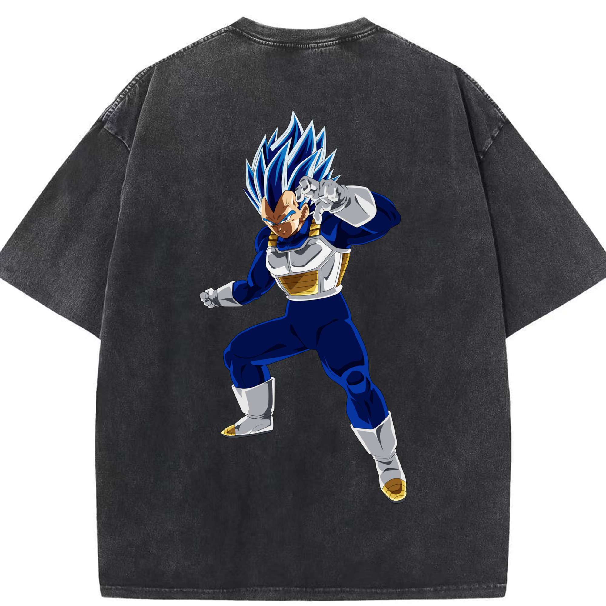 （画像用） ドラゴンボール ベジータ四世（Bejīta Yonsei）DRAGON BALL Vegeta IV 綿100% ヴィンテージ風 半袖Tシャツ（背面プリント）
