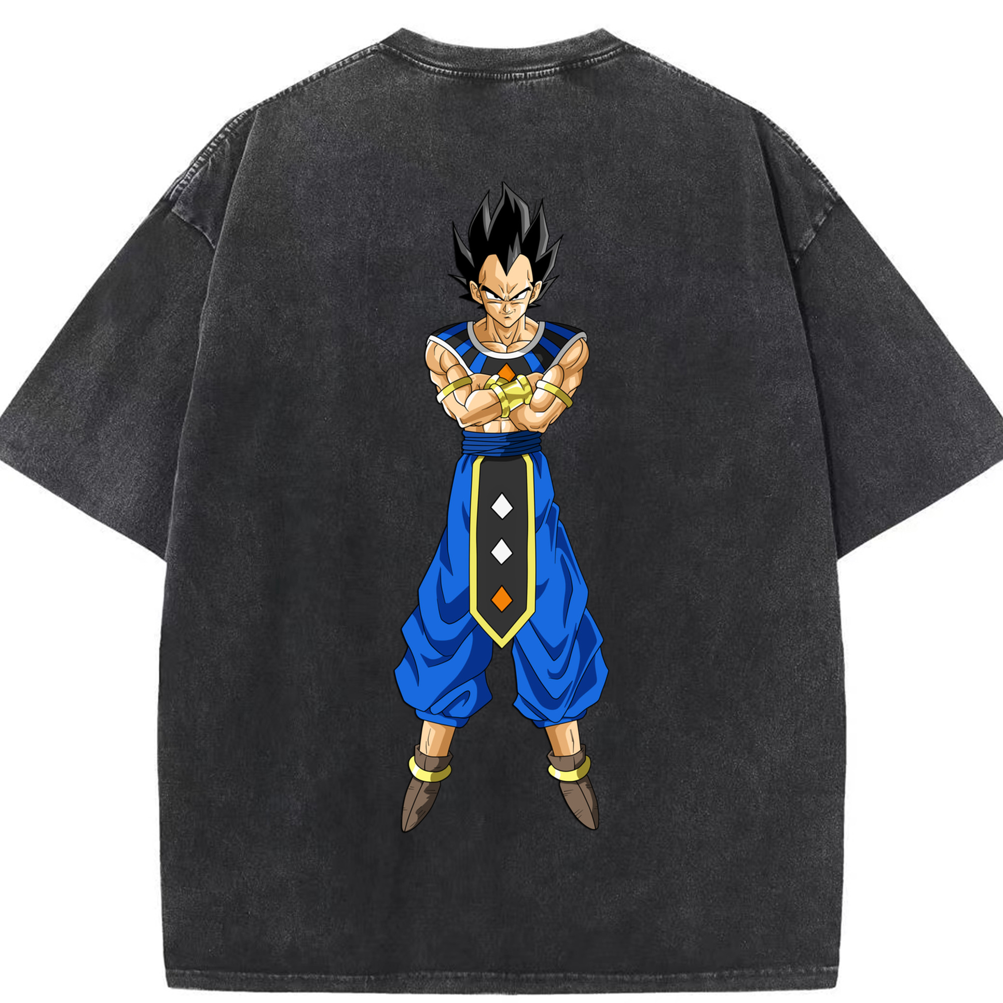 （画像用） ドラゴンボール ベジータ四世（Bejīta Yonsei）DRAGON BALL Vegeta IV 綿100% ヴィンテージ風 半袖Tシャツ（背面プリント）