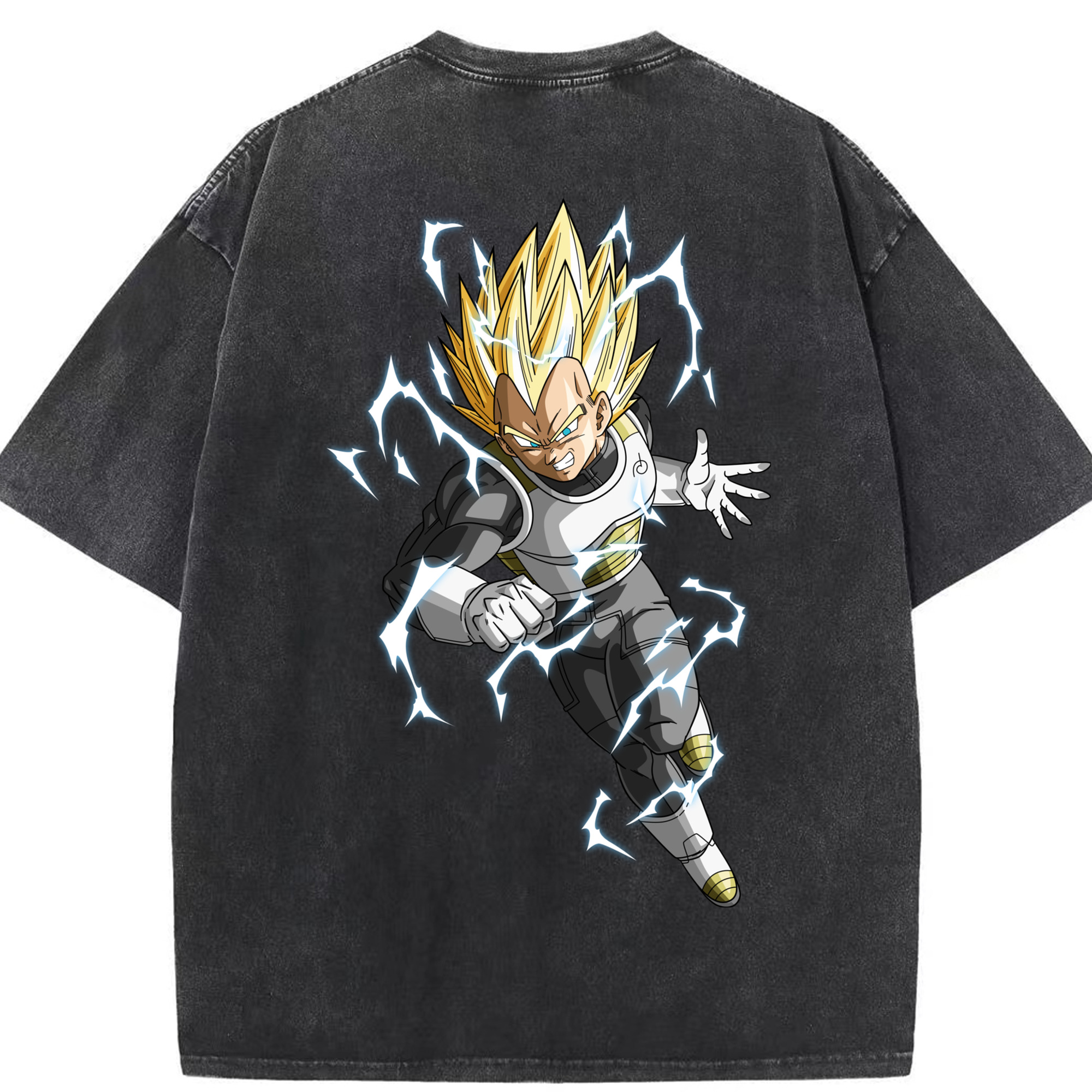（画像用） ドラゴンボール ベジータ四世（Bejīta Yonsei）DRAGON BALL Vegeta IV 綿100% ヴィンテージ風 半袖Tシャツ（背面プリント）