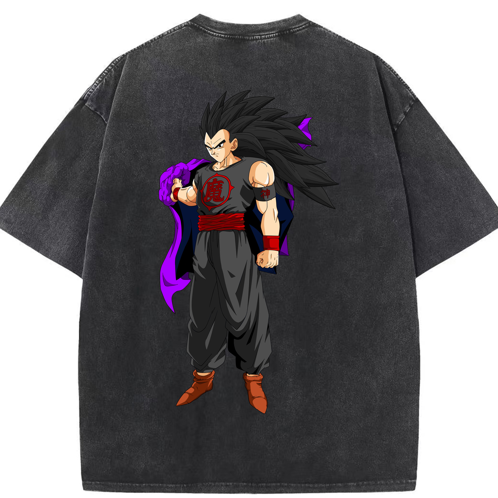 （画像用） ドラゴンボール ベジータ四世（Bejīta Yonsei）DRAGON BALL Vegeta IV 綿100% ヴィンテージ風 半袖Tシャツ（背面プリント）