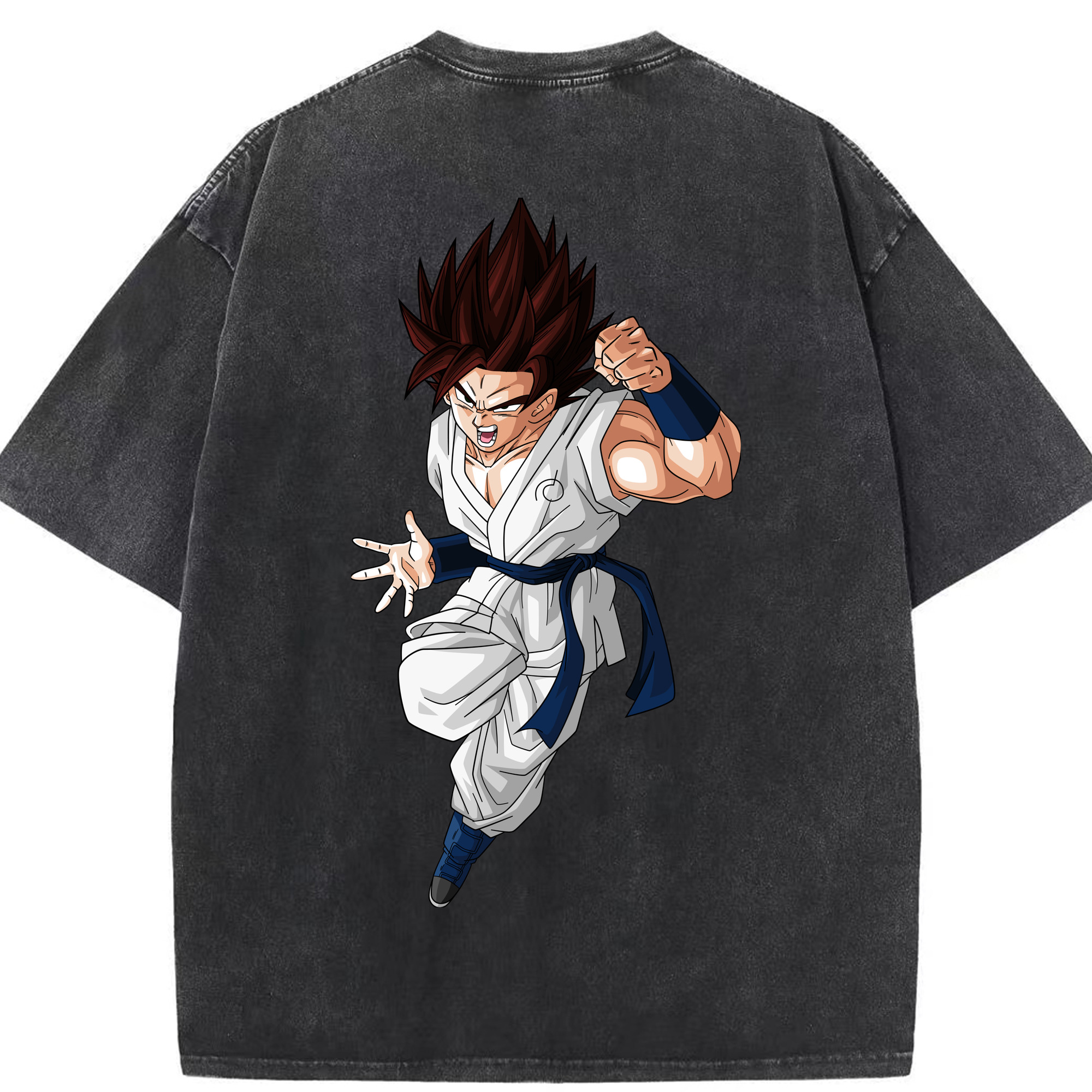 （画像用） ドラゴンボール 孫 悟飯（そんごはん）DRAGON BALL Son Gohan 綿100% ヴィンテージ風 半袖Tシャツ（背面プリント）