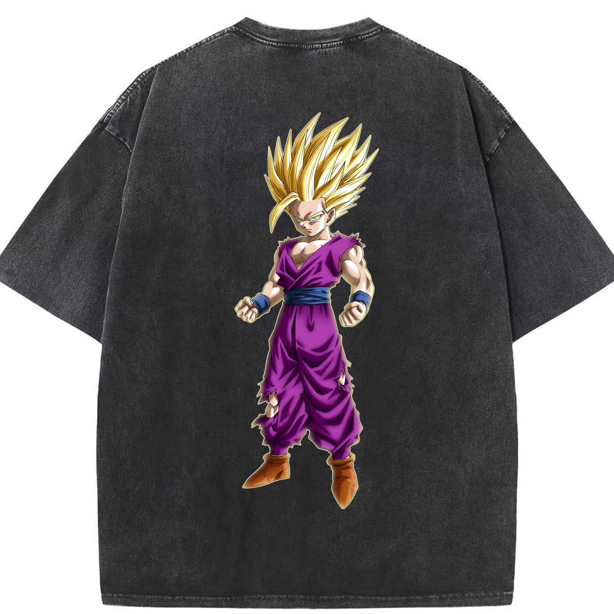 （画像用） ドラゴンボール 孫 悟飯（そんごはん）DRAGON BALL Son Gohan 綿100% ヴィンテージ風 半袖Tシャツ（背面プリント）