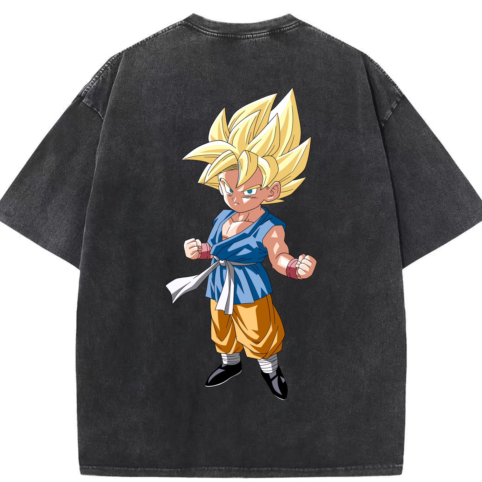 （画像用） ドラゴンボール 孫 悟飯（そんごはん）DRAGON BALL Son Gohan 綿100% ヴィンテージ風 半袖Tシャツ（背面プリント）