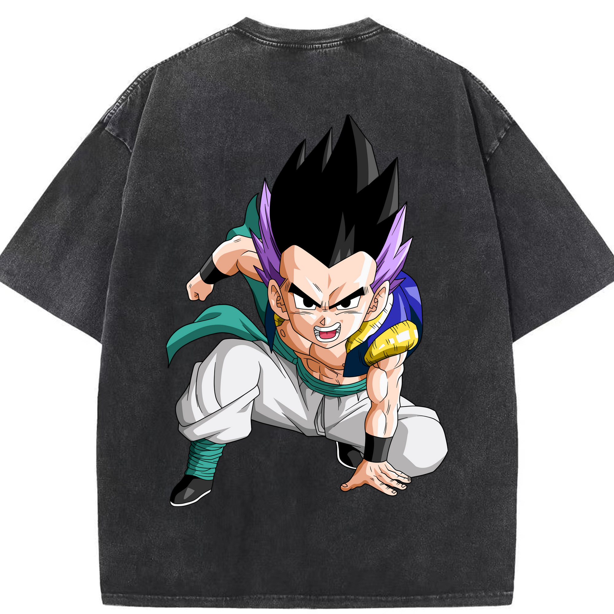（画像用） ドラゴンボール 孫 悟飯（そんごはん）DRAGON BALL Son Gohan 綿100% ヴィンテージ風 半袖Tシャツ（背面プリント）