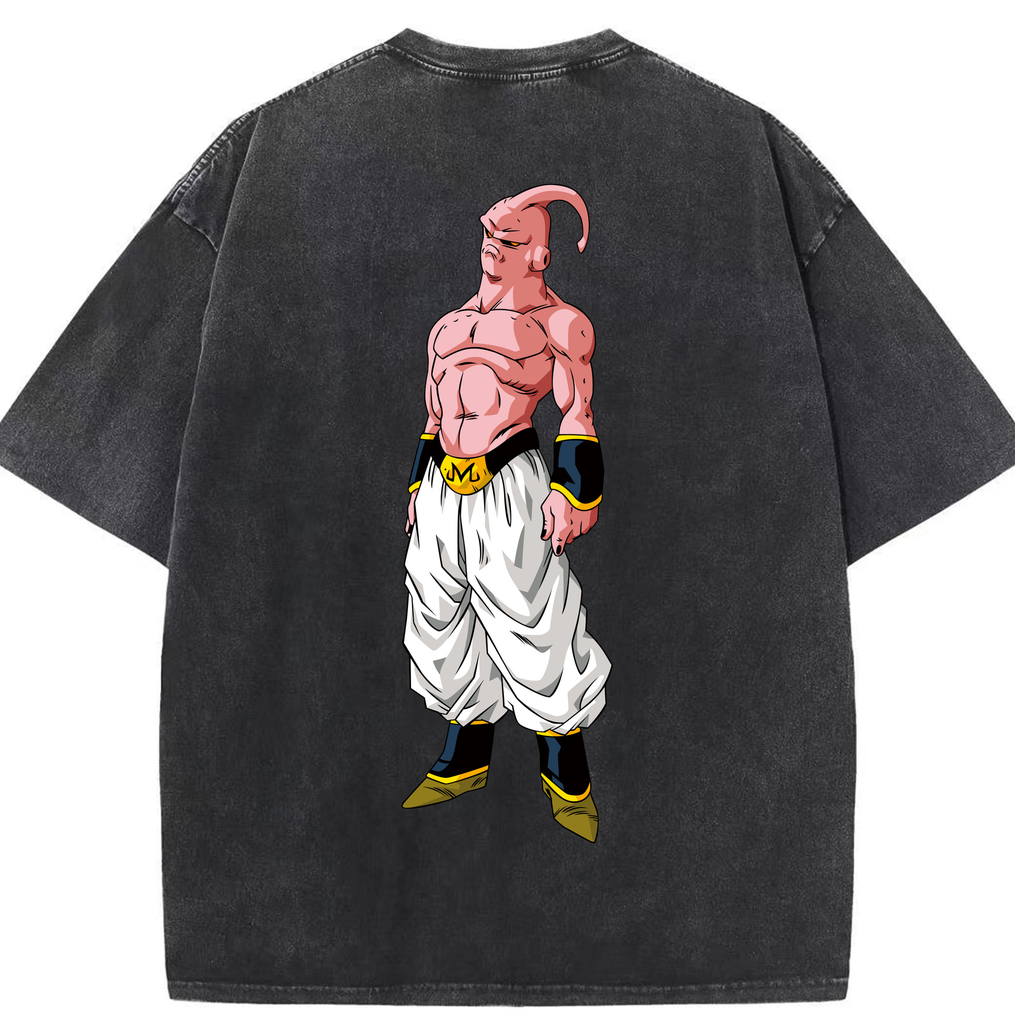 （画像用） ドラゴンボール 魔人ブウ DRAGON BALL Majin Buu 綿100% ヴィンテージ風 半袖Tシャツ（背面プリント）