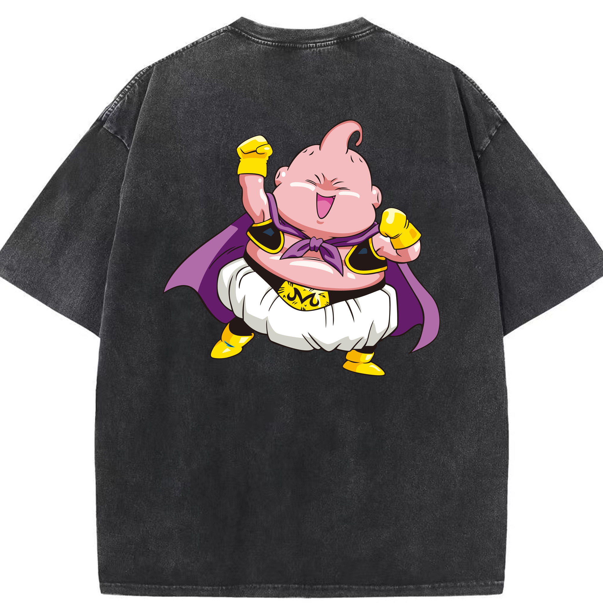 （画像用） ドラゴンボール 魔人ブウ DRAGON BALL Majin Buu 綿100% ヴィンテージ風 半袖Tシャツ（背面プリント）