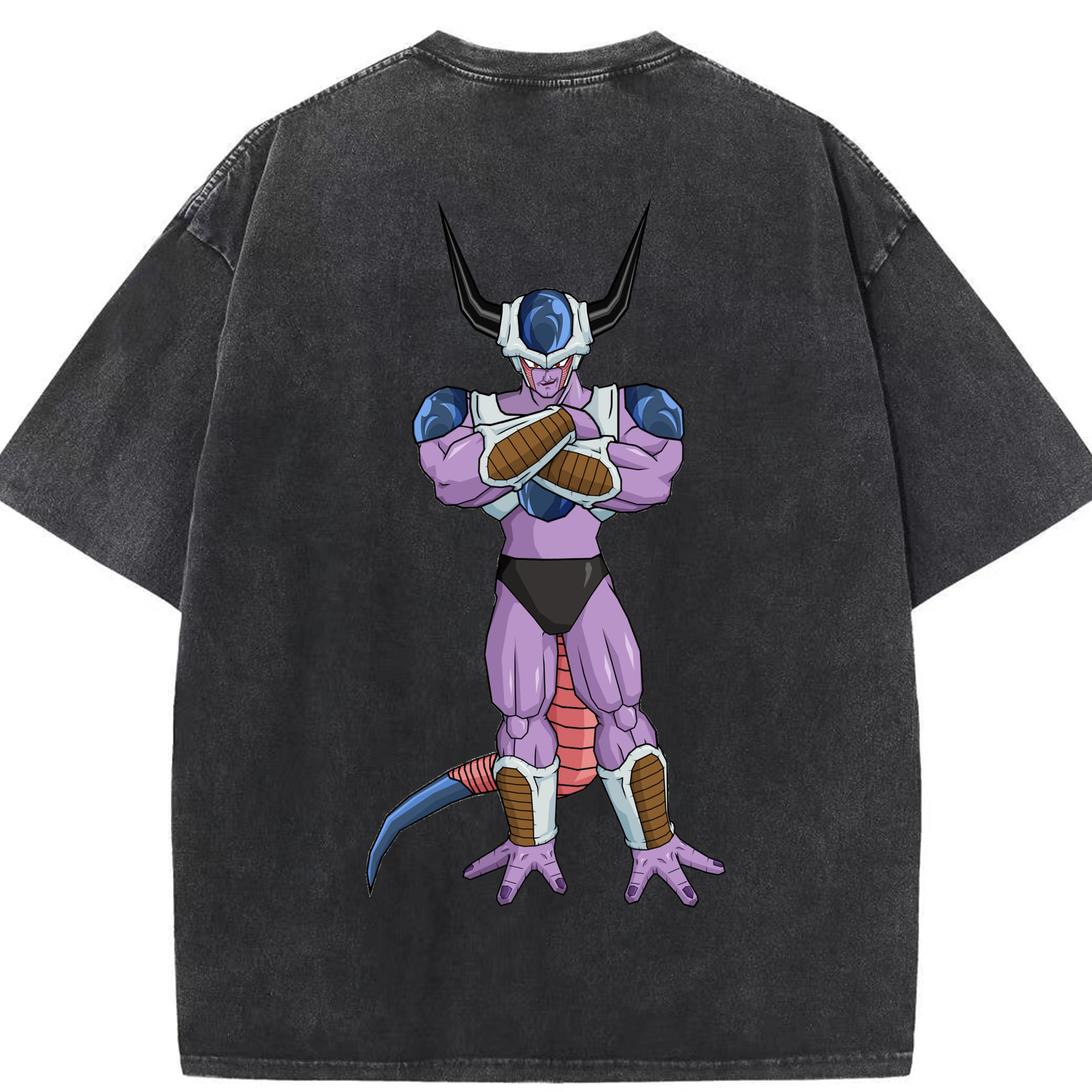 （画像用） ドラゴンボール フリーザ DRAGON BALL Frieza 綿100% ヴィンテージ風 半袖Tシャツ（背面プリント）