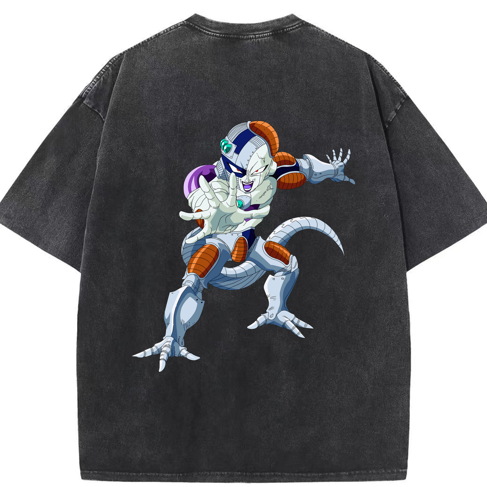 （画像用） ドラゴンボール フリーザ DRAGON BALL Frieza 綿100% ヴィンテージ風 半袖Tシャツ（背面プリント）