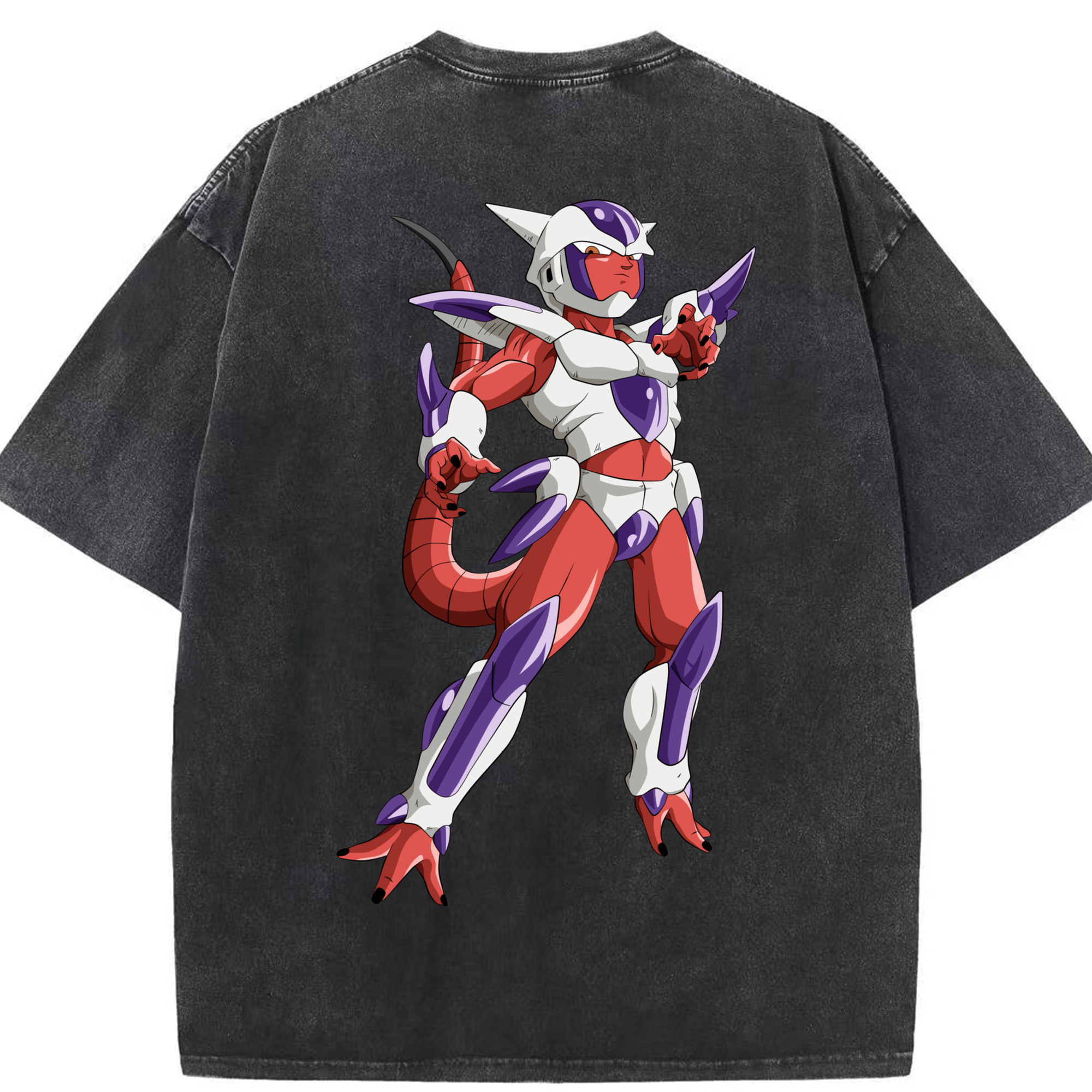 （画像用） ドラゴンボール フリーザ DRAGON BALL Frieza 綿100% ヴィンテージ風 半袖Tシャツ（背面プリント）