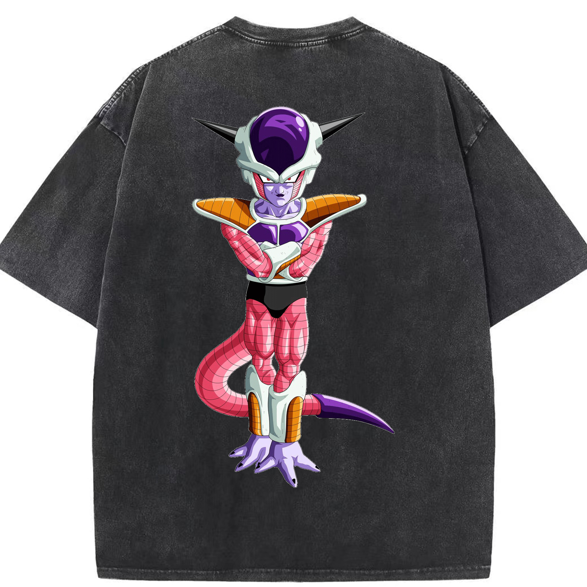 （画像用） ドラゴンボール フリーザ DRAGON BALL Frieza 綿100% ヴィンテージ風 半袖Tシャツ（背面プリント）