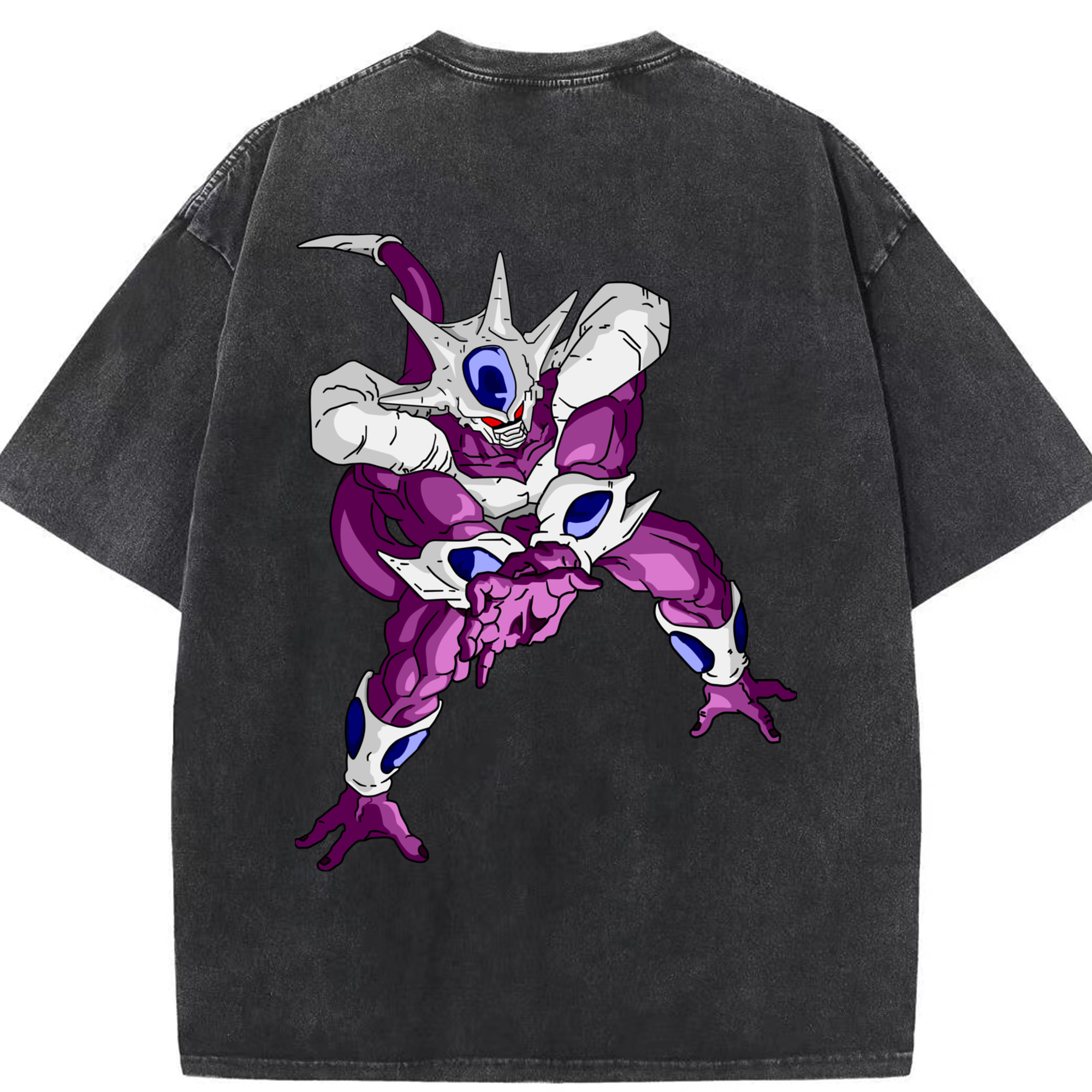 （画像用） ドラゴンボール クウラ DRAGON BALL Cooler Coora 綿100% ヴィンテージ風 半袖Tシャツ（背面プリント）