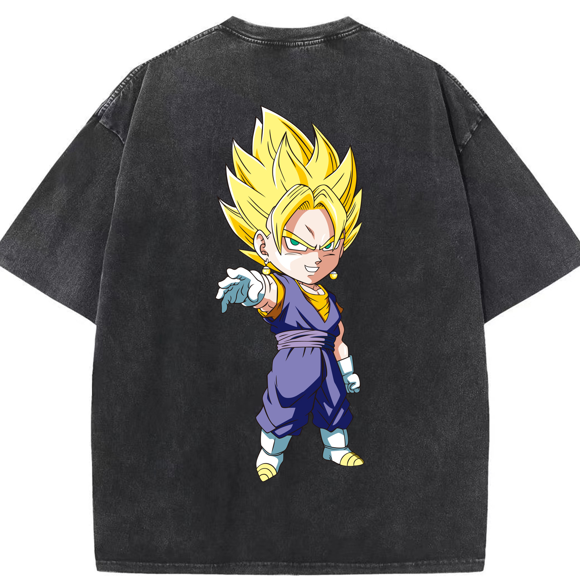 （画像用） ドラゴンボール ベジット DRAGON BALL Vegetto 綿100% ヴィンテージ風 半袖Tシャツ（背面プリント）