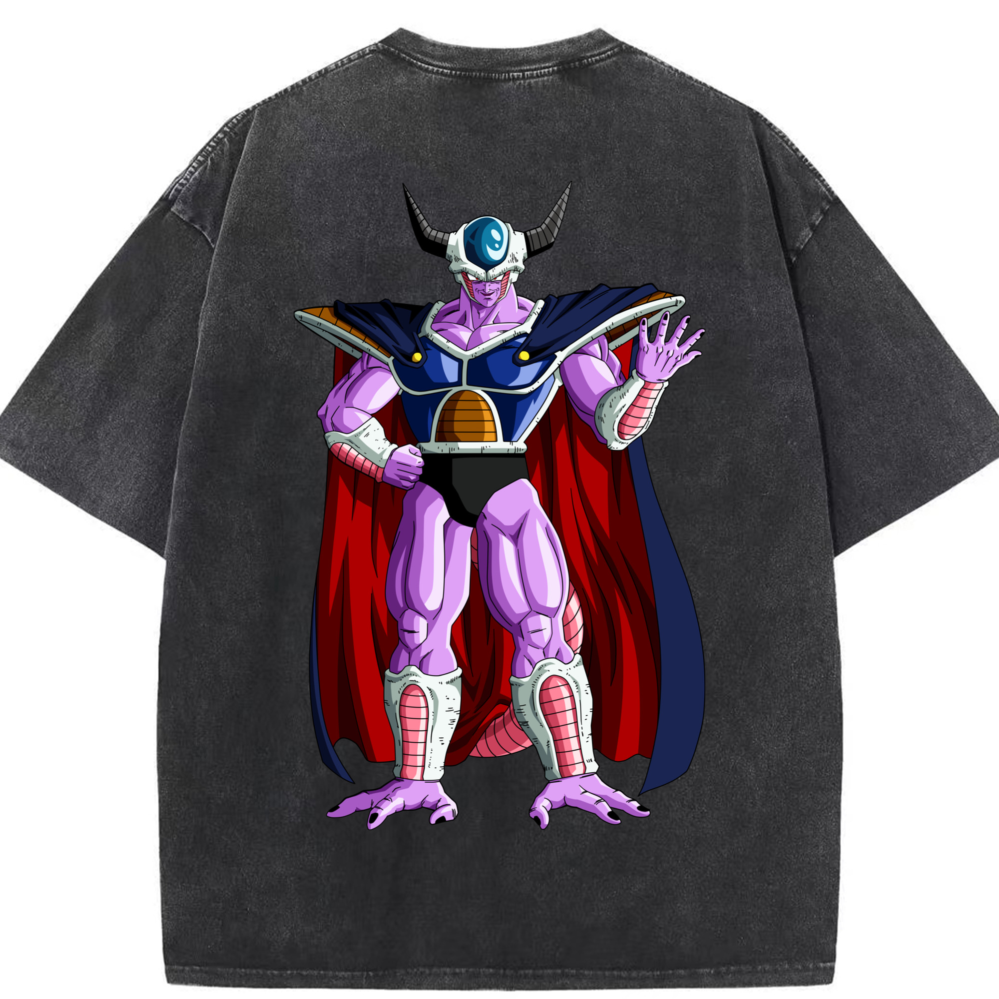 （画像用） ドラゴンボール コルド大王 DRAGON BALL King Cold 綿100% ヴィンテージ風 半袖Tシャツ（背面プリント）