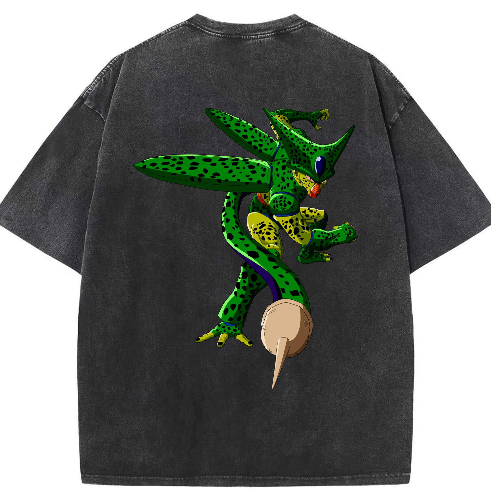 （画像用） ドラゴンボール セル DRAGON BALL Cell 綿100% ヴィンテージ風 半袖Tシャツ（背面プリント）