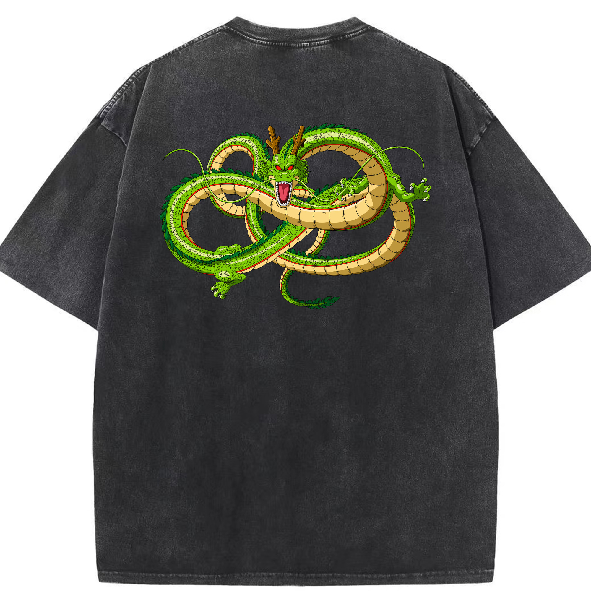 （画像用） ドラゴンボール 神龍 シェンロン DRAGON BALL Shenron 綿100% ヴィンテージ風 半袖Tシャツ（背面プリント）