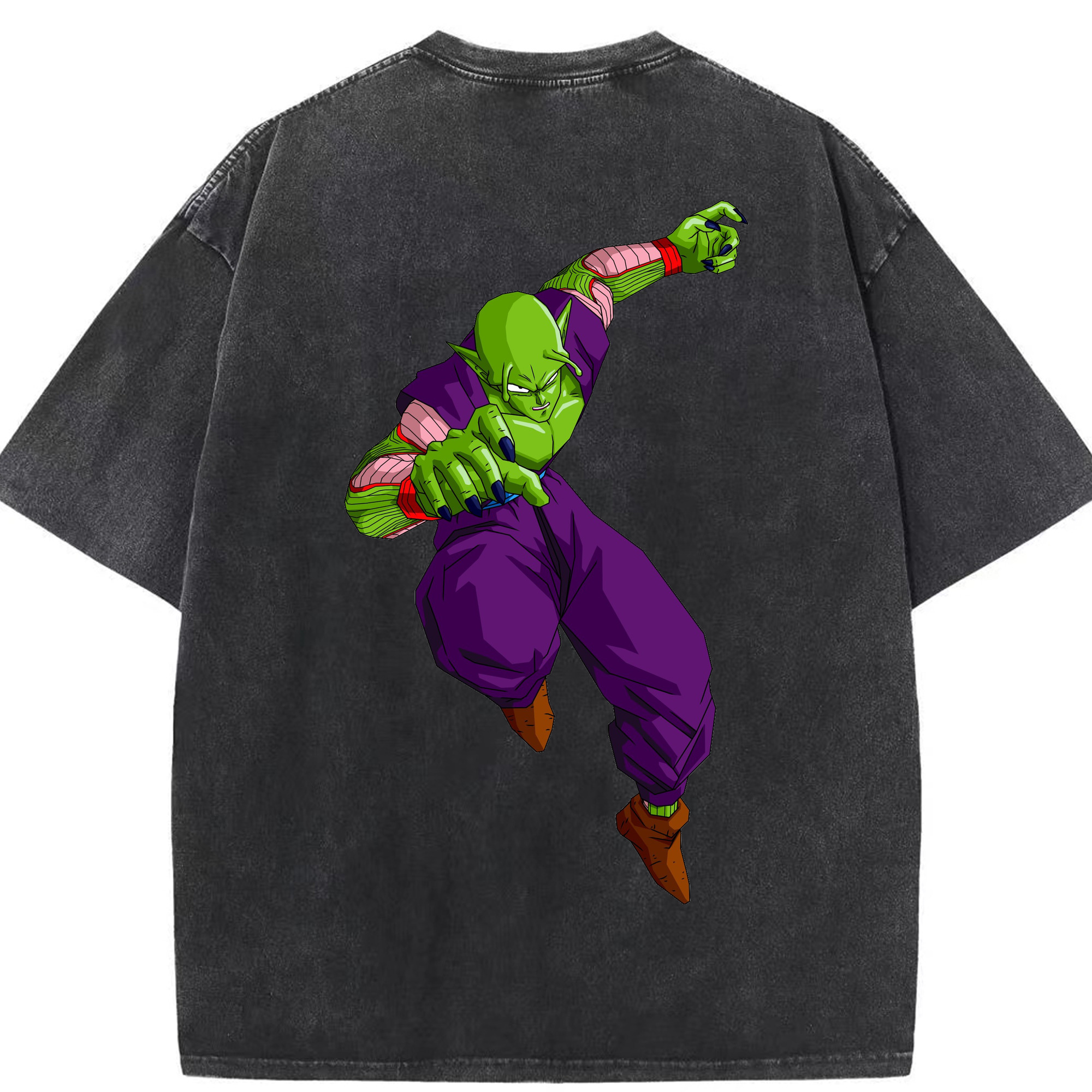 （画像用） ドラゴンボール ピッコロ DRAGON BALL Piccolo 綿100% ヴィンテージ風 半袖Tシャツ（背面プリント）