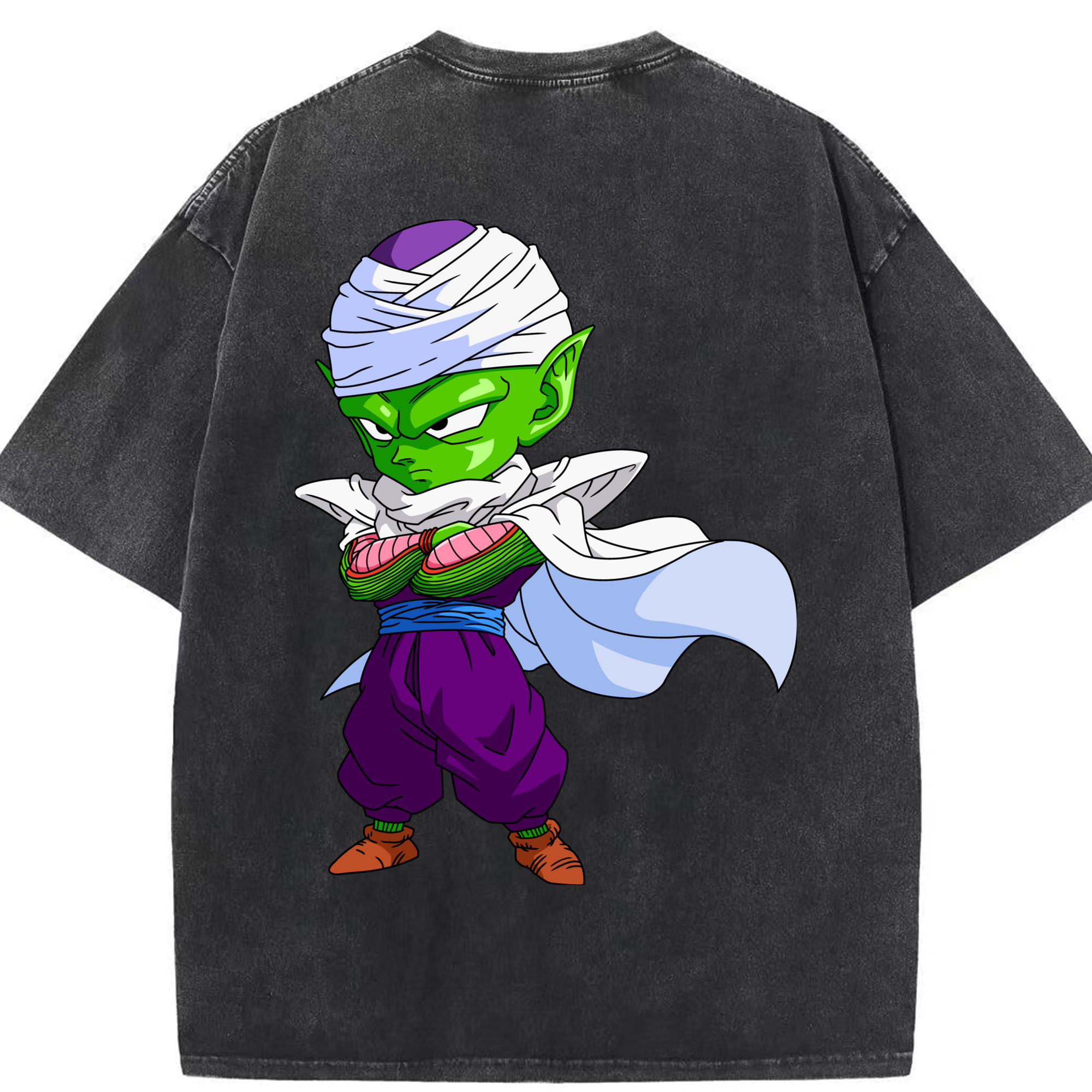 （画像用） ドラゴンボール ピッコロ DRAGON BALL Piccolo 綿100% ヴィンテージ風 半袖Tシャツ（背面プリント）