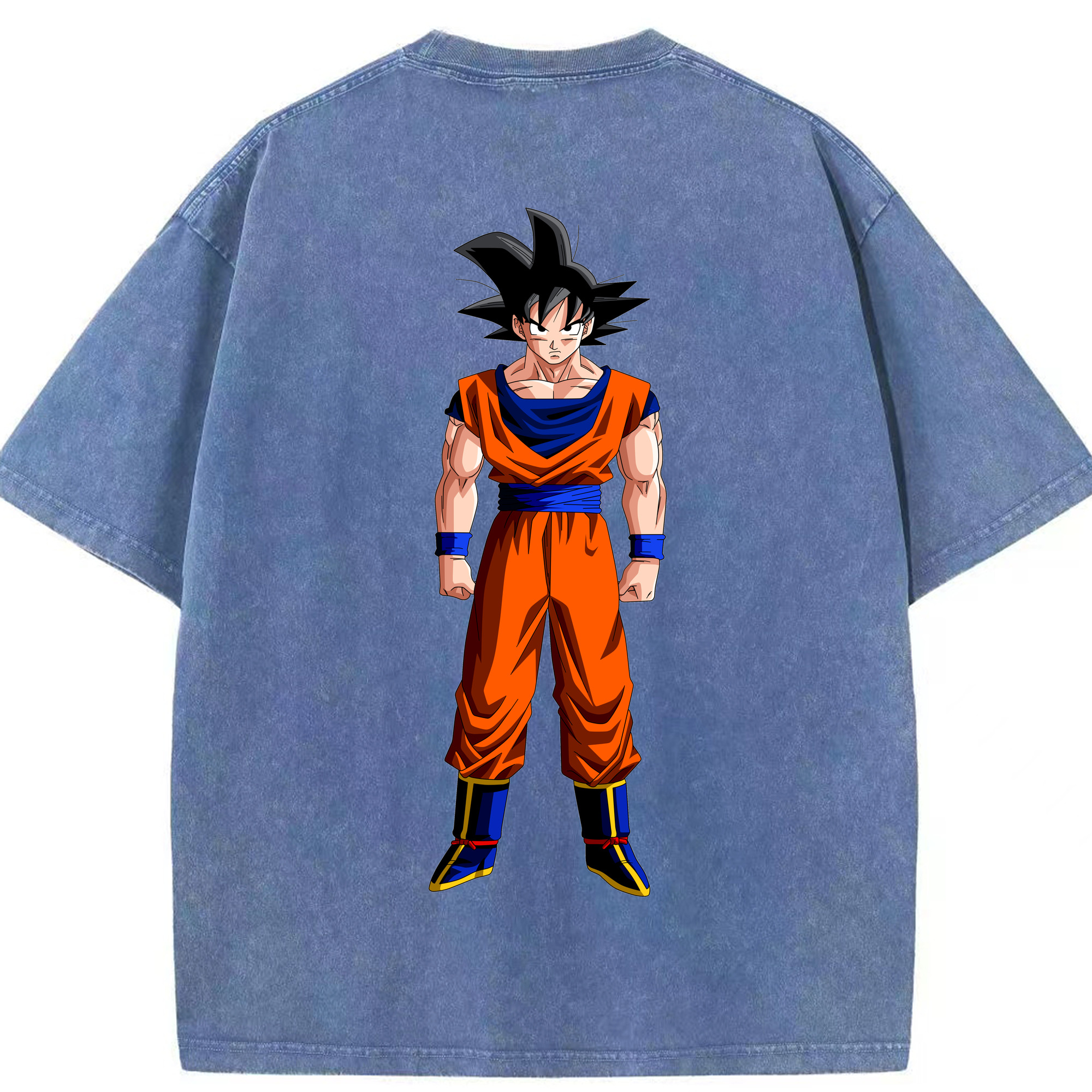 （画像用） ドラゴンボール 孫悟空（そん ごくう）Son Goku カカロット DRAGON BALL Kakarotto 綿100% ヴィンテージ風 半袖Tシャツ（背面プリント）