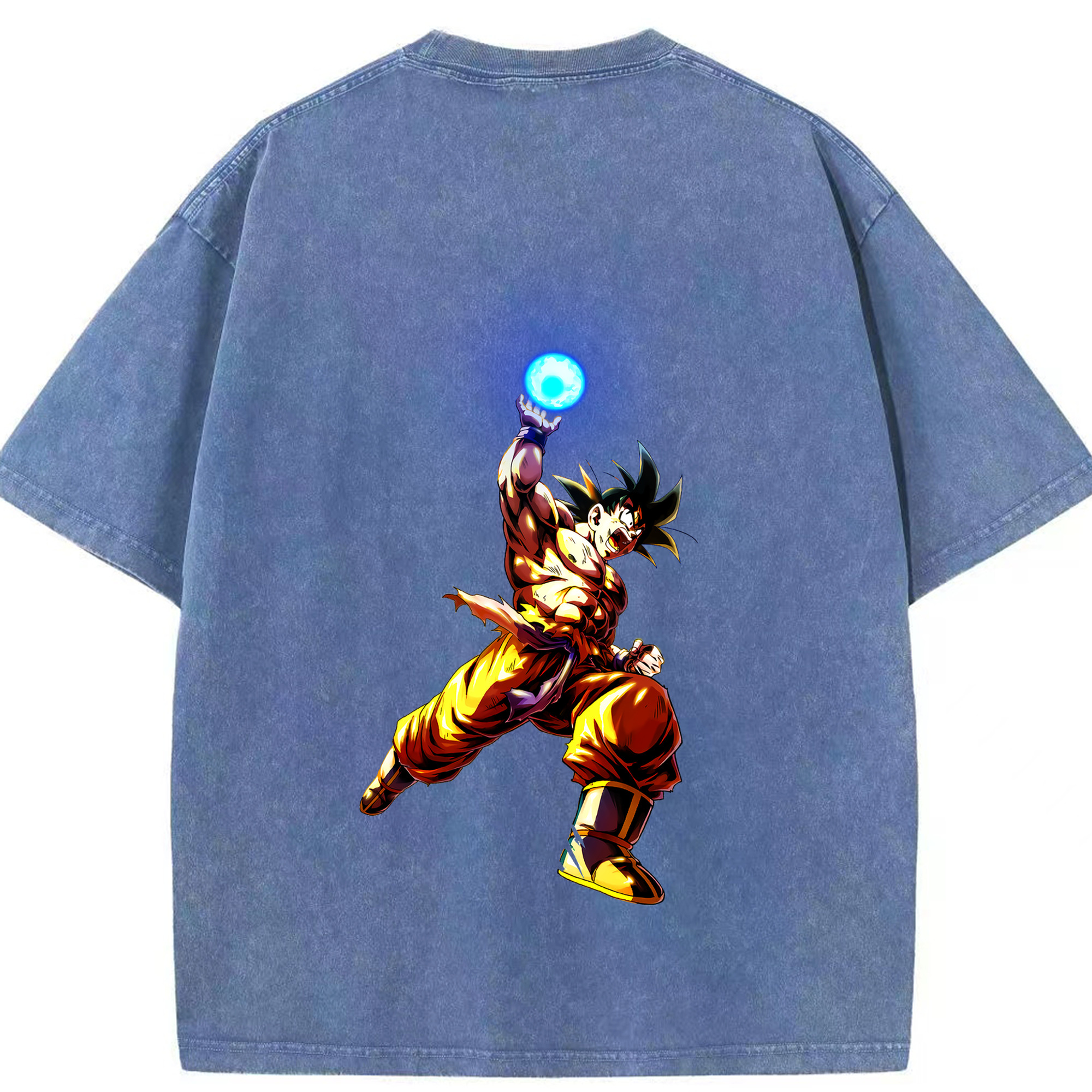 （画像用） ドラゴンボール 孫悟空（そん ごくう）Son Goku カカロット DRAGON BALL Kakarotto 綿100% ヴィンテージ風 半袖Tシャツ（背面プリント）