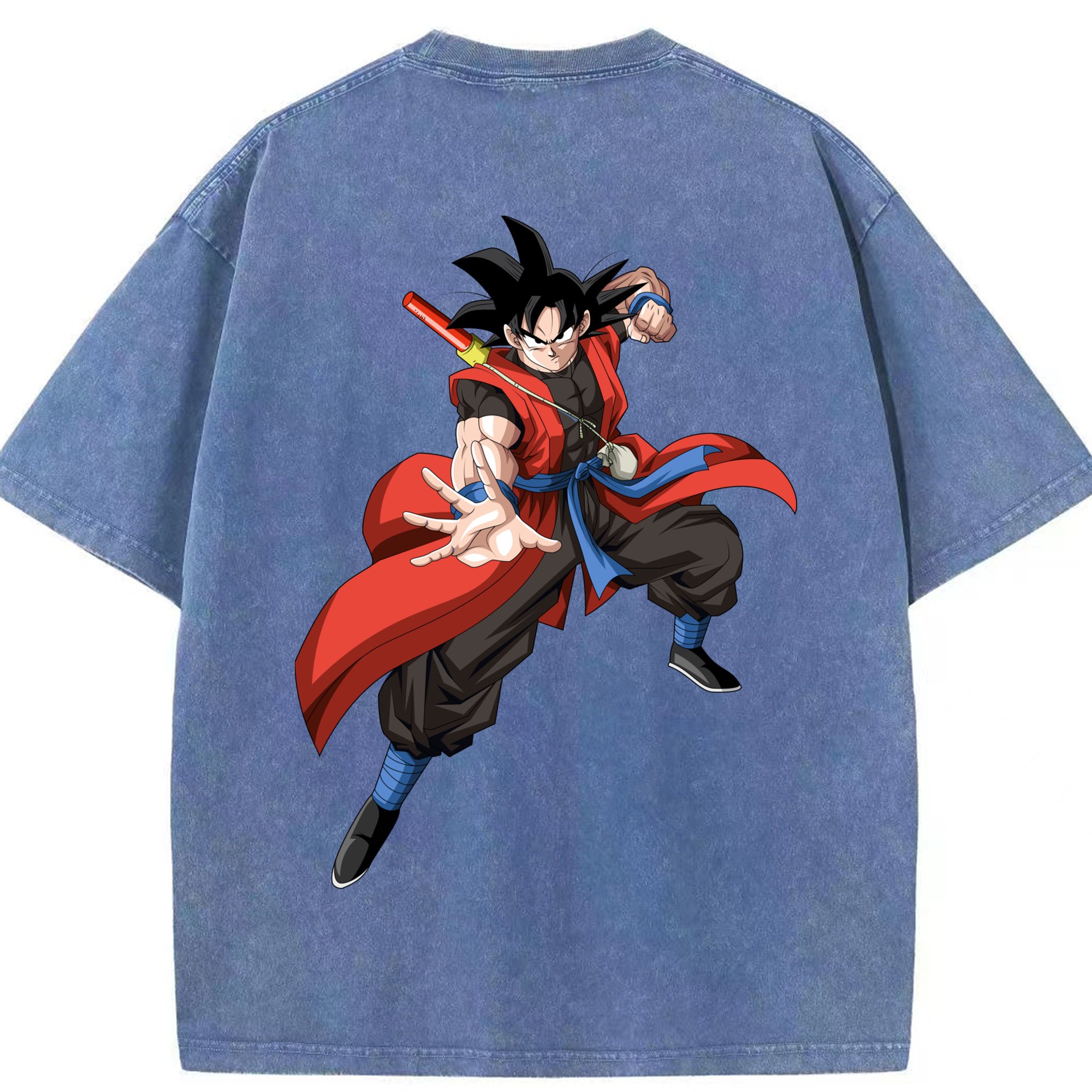 （画像用） ドラゴンボール 孫悟空（そん ごくう）Son Goku カカロット DRAGON BALL Kakarotto 綿100% ヴィンテージ風 半袖Tシャツ（背面プリント）