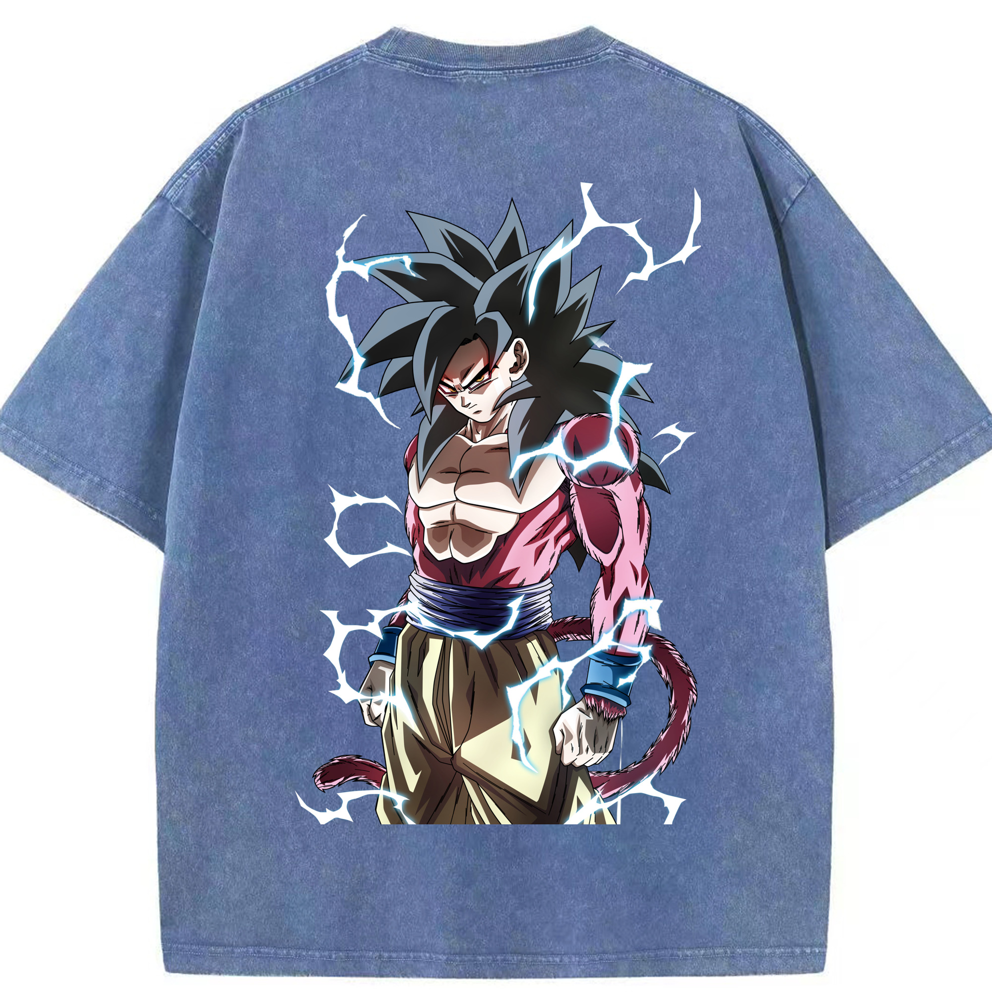 （画像用） ドラゴンボール 孫悟空（そん ごくう）Son Goku カカロット DRAGON BALL Kakarotto 綿100% ヴィンテージ風 半袖Tシャツ（背面プリント）
